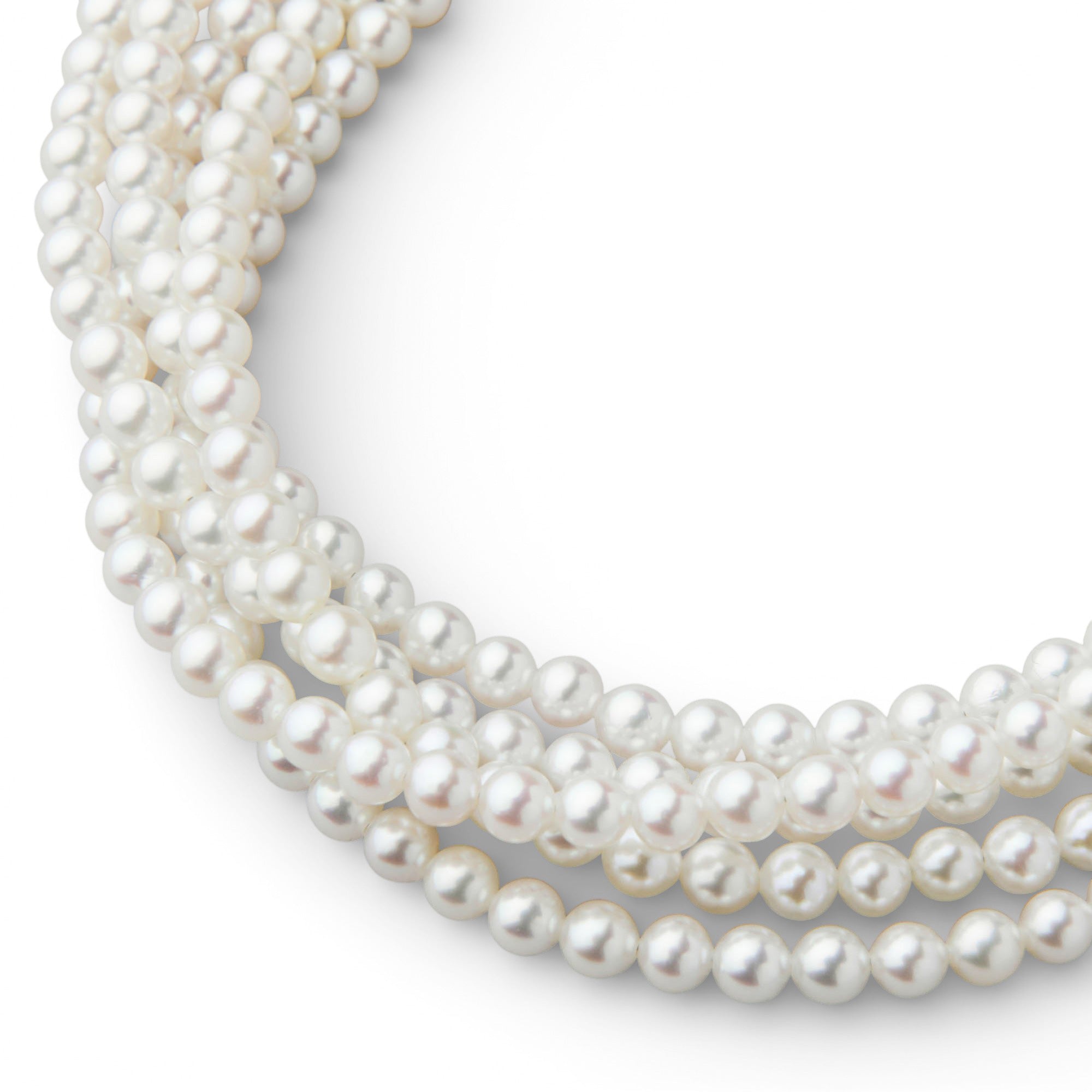 Akoya Pearl 5-Strand Necklace 3.5-4.0mm SV925 Multi-Strand