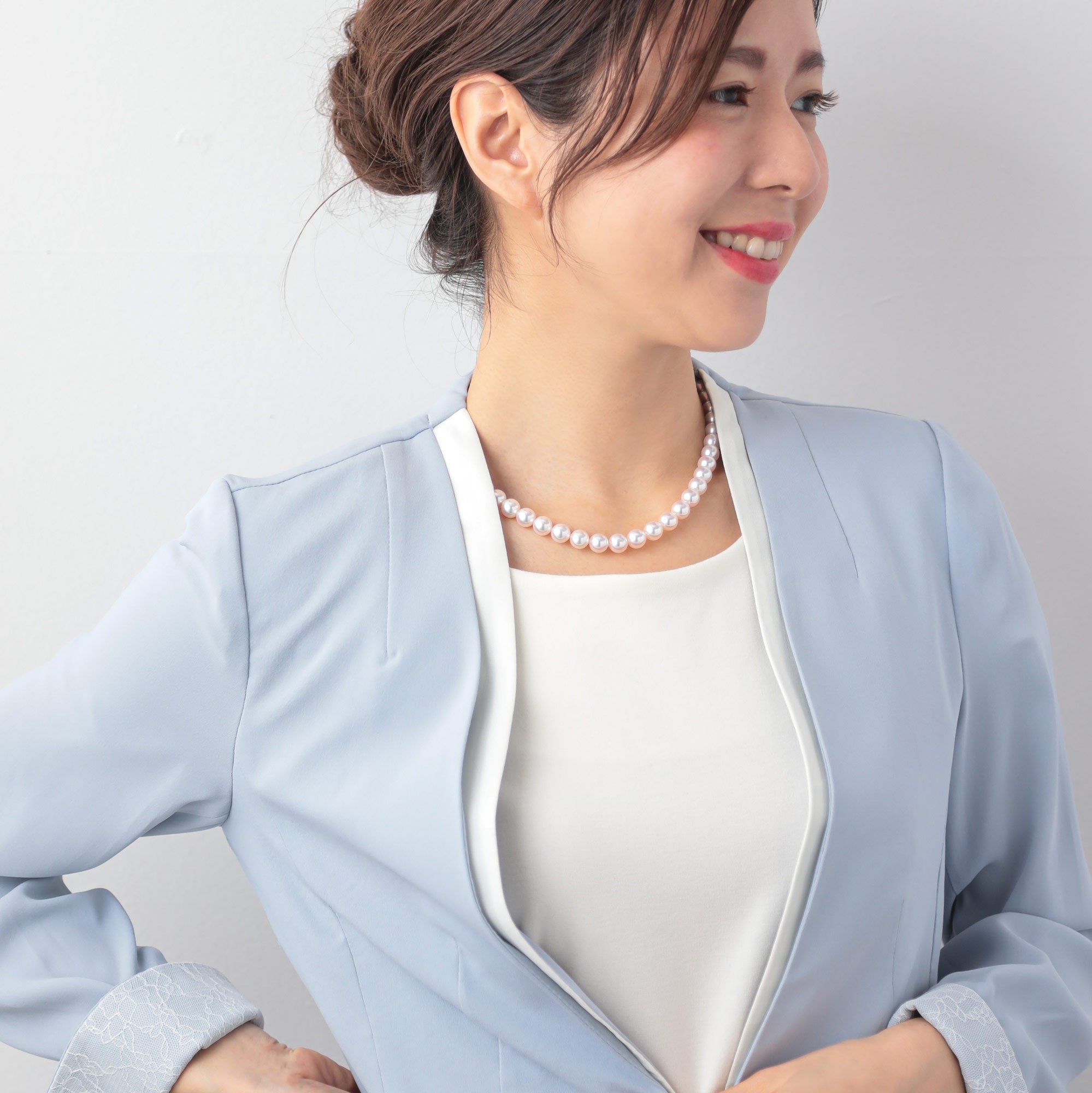 Akoya Pearl Necklace 8.5-9.0mm -Aurora Rosé-