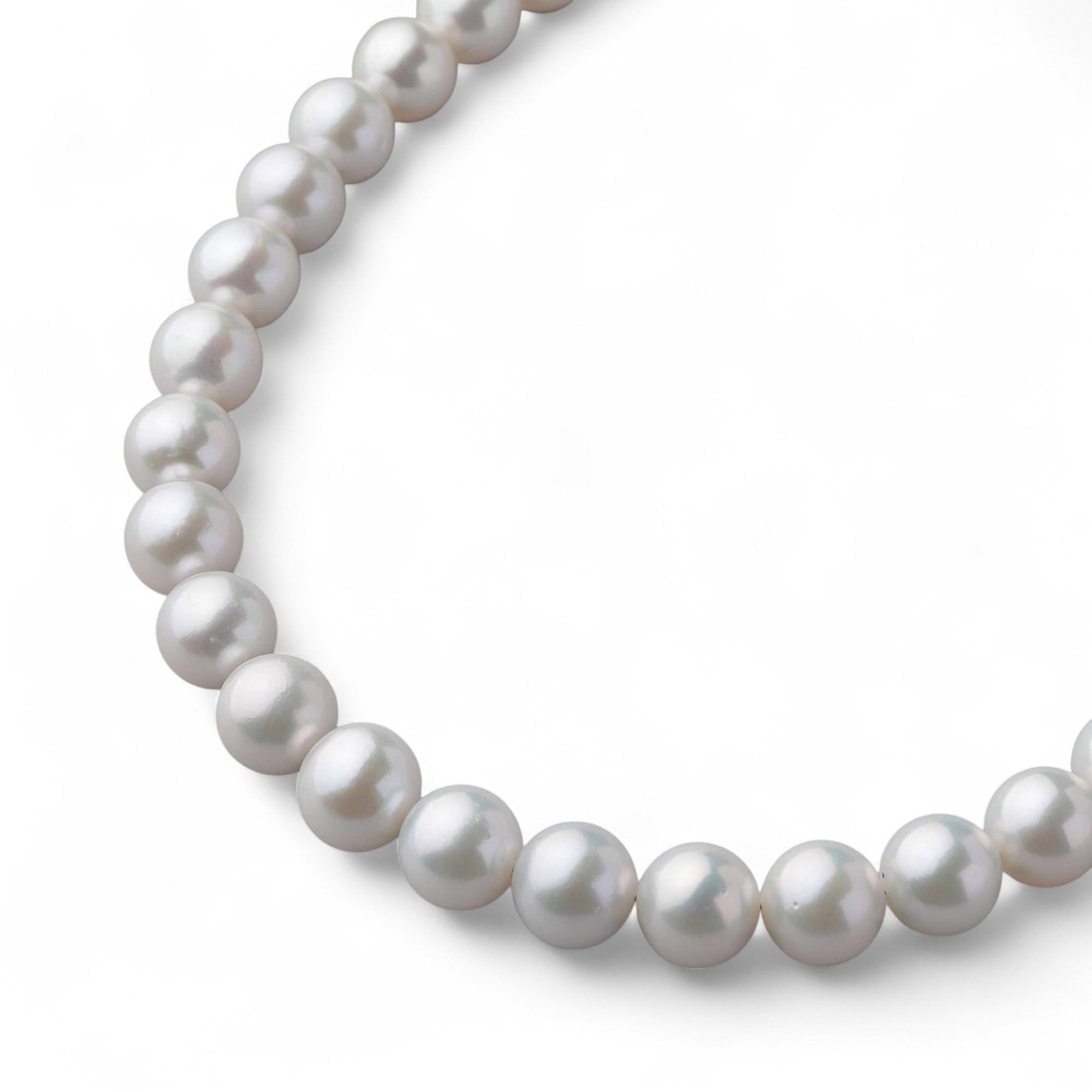 LUXE Freshwater Pearl (Nucleated) Necklace 9–10mm Round, Premium Grade