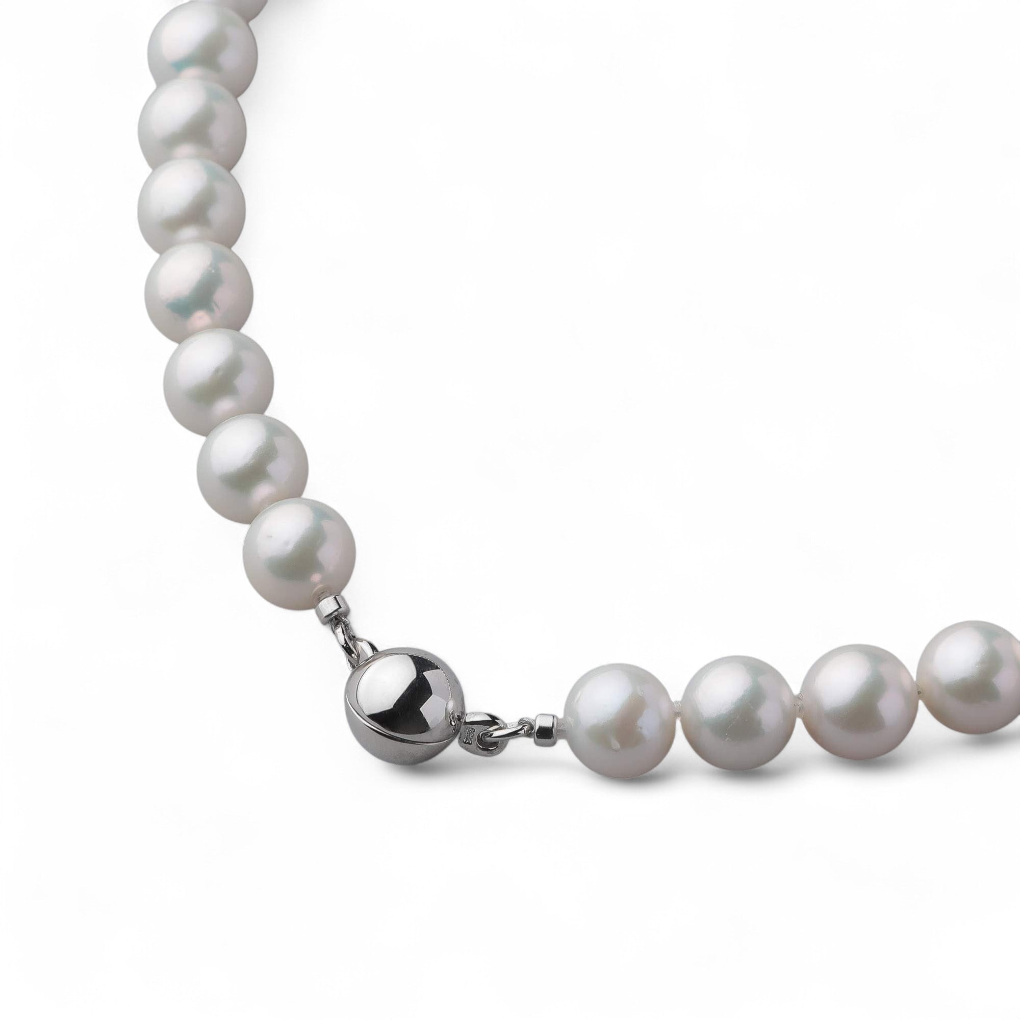 LUXE Freshwater Pearl (Nucleated) Necklace 9–10mm Round, Premium Grade