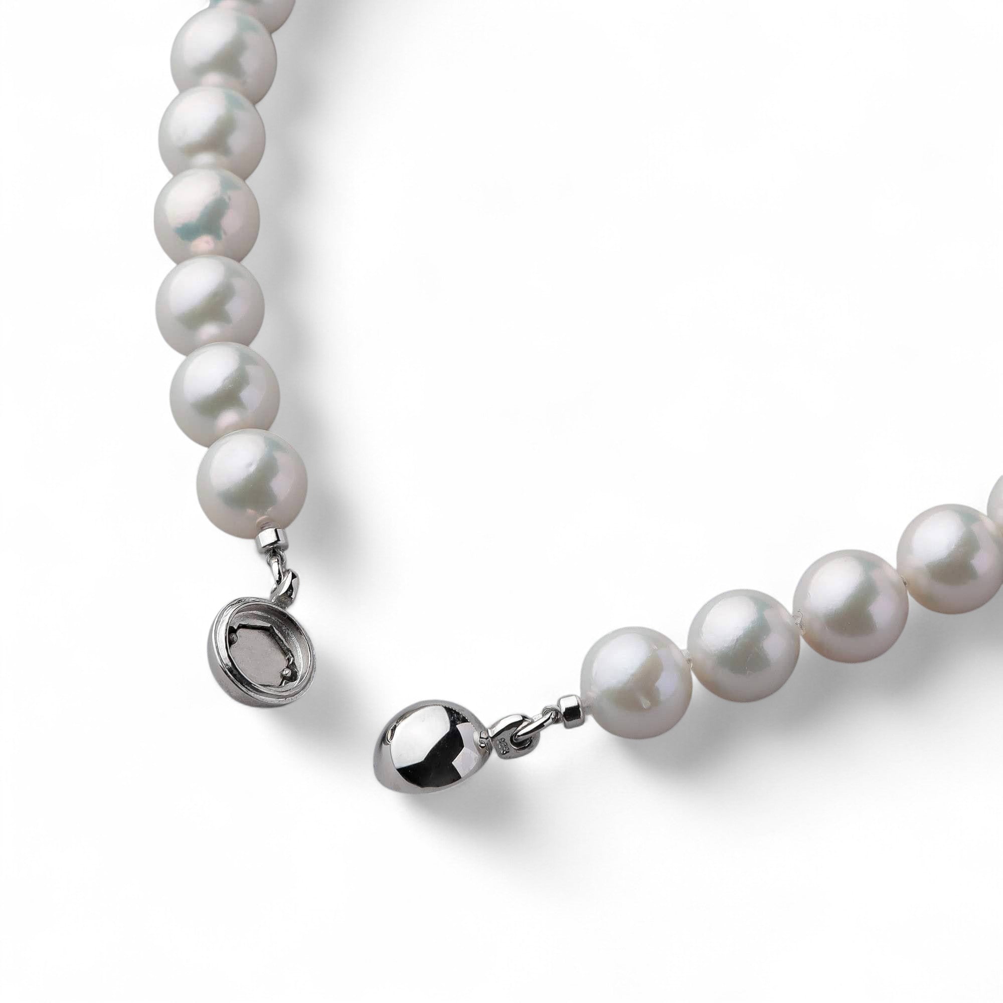 LUXE Freshwater Pearl (Nucleated) Necklace 9–10mm Round, Premium Grade