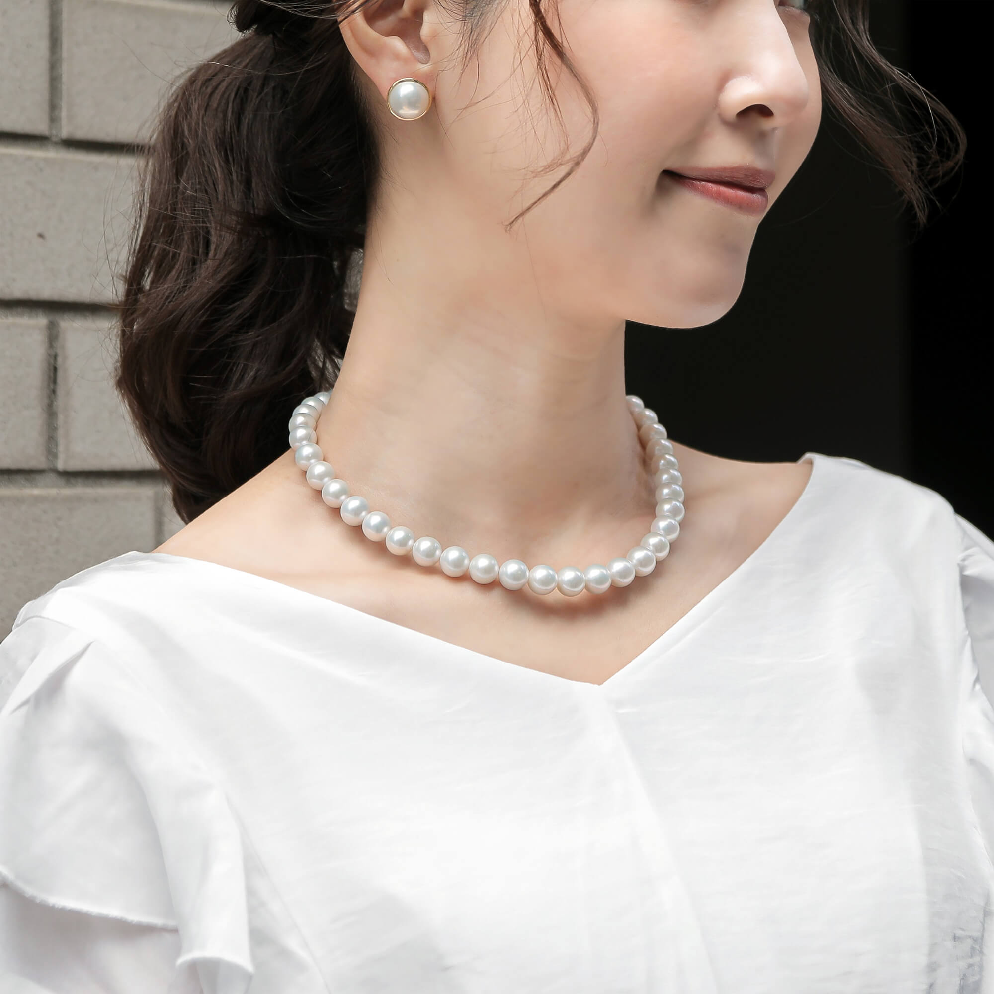 LUXE Freshwater Pearl (Nucleated) Necklace 9–10mm Round, Premium Grade