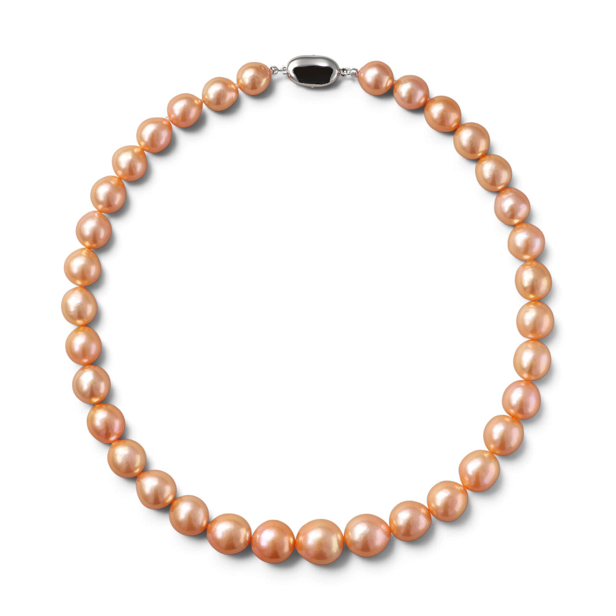 Nucleated Freshwater Pearl Necklace 10-14mm Orange