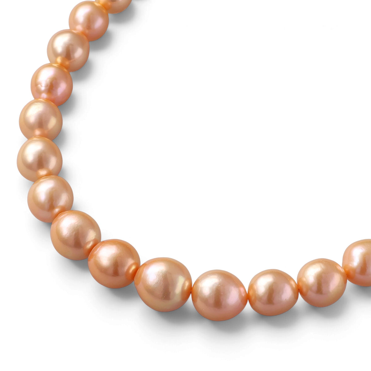 Nucleated Freshwater Pearl Necklace 10-14mm Orange
