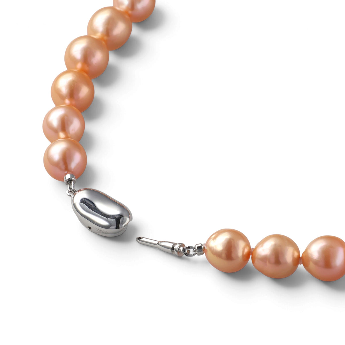 Nucleated Freshwater Pearl Necklace 10-14mm Orange