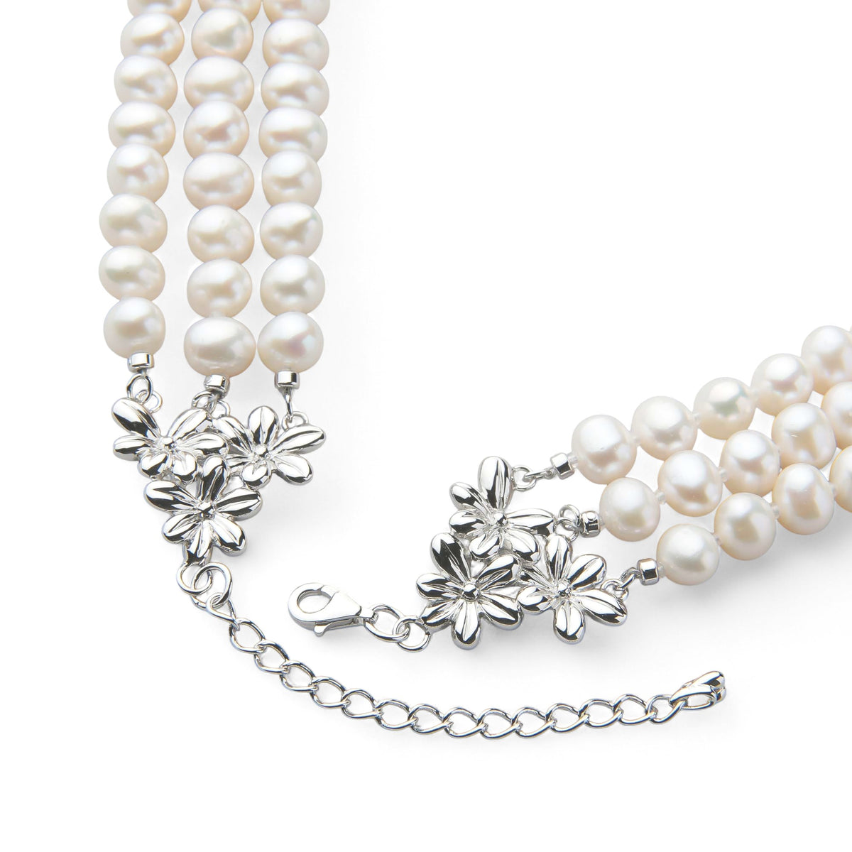 Freshwater Pearl Triple Strand Necklace 6.5-7.0mm