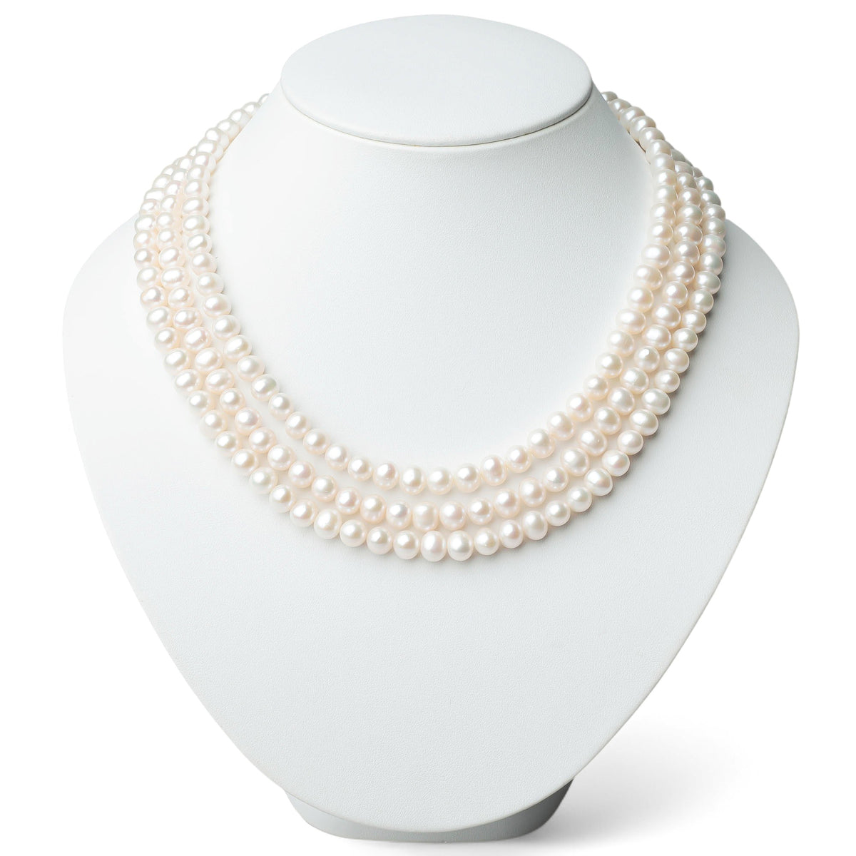 Freshwater Pearl Triple Strand Necklace 6.5-7.0mm