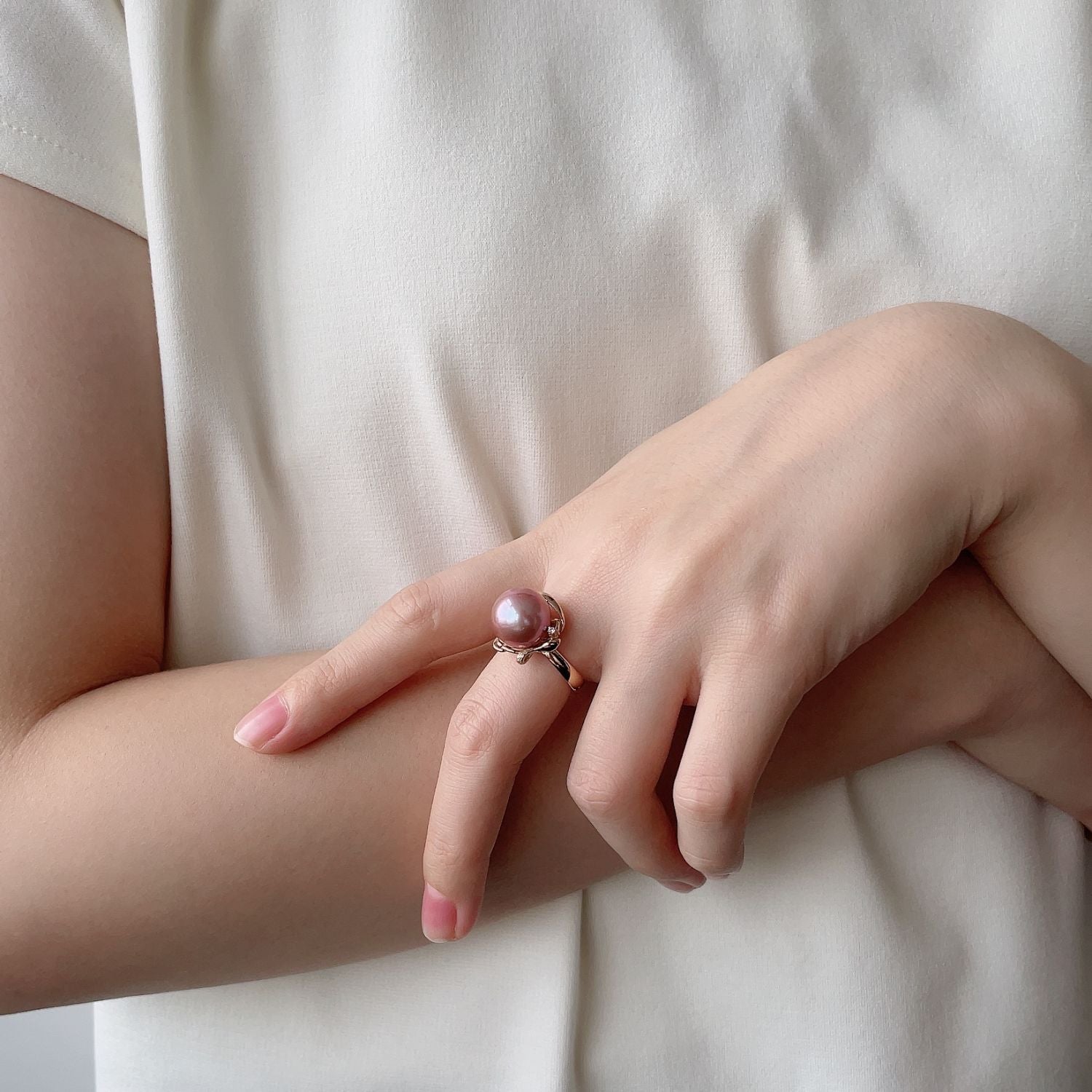 Mauvette Freshwater Pearl Ring 12mmUP K18PG