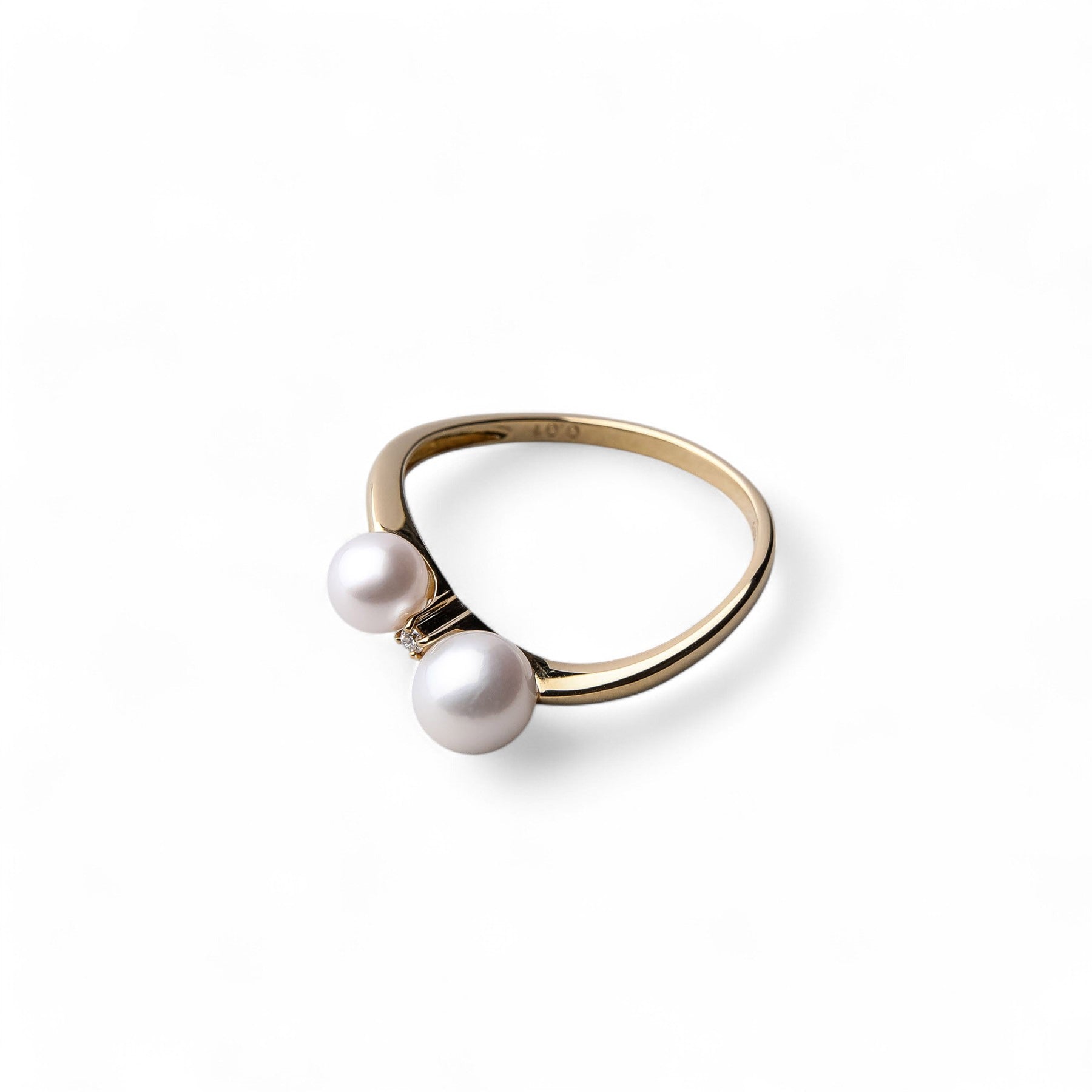 Carina Akoya Pearl Curve Ring 4.5–6.0 mm K18YG