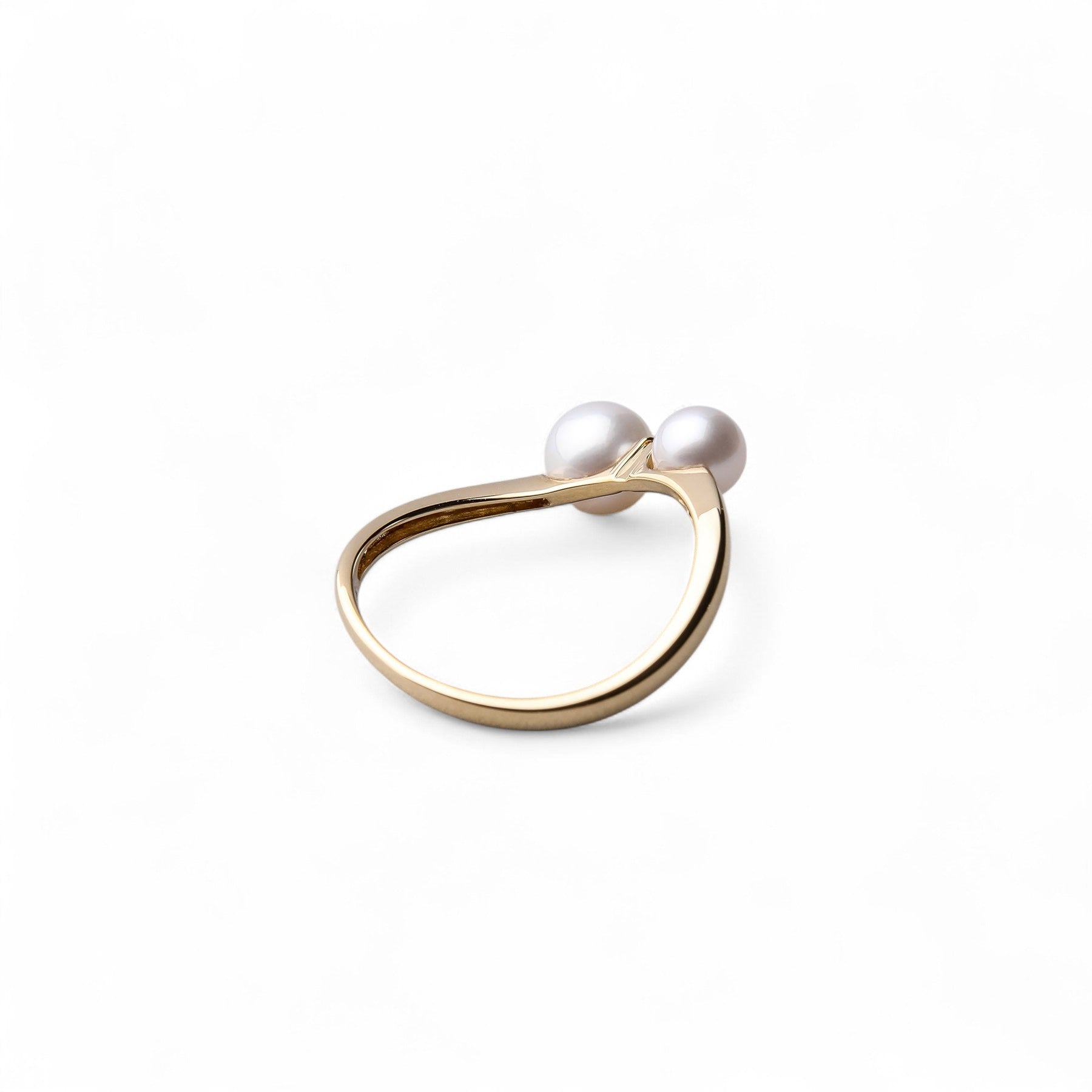 Carina Akoya Pearl Curve Ring 4.5–6.0 mm K18YG