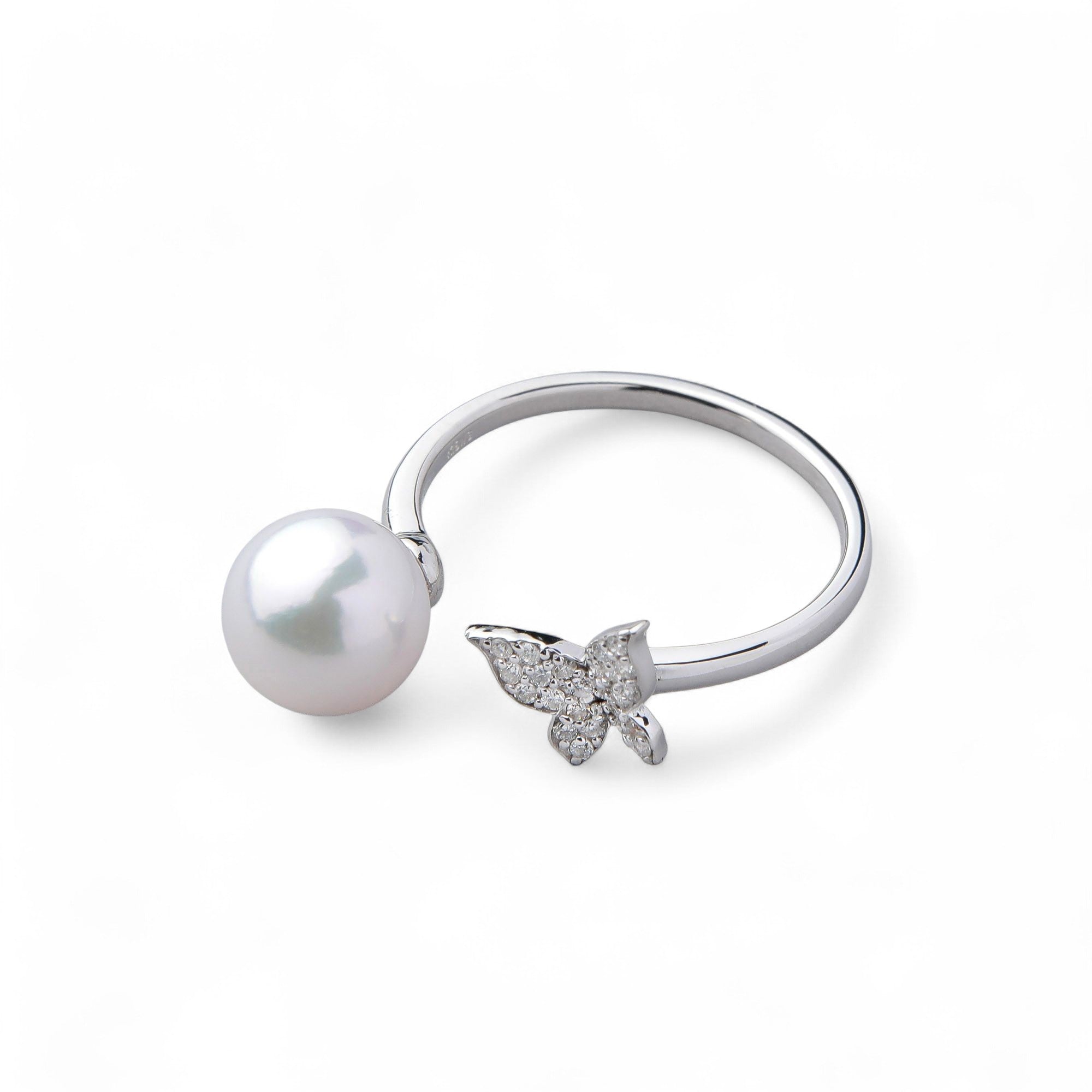 petit amie Akoya Pearl Butterfly Ring 7.5–8.0 mm K18WG