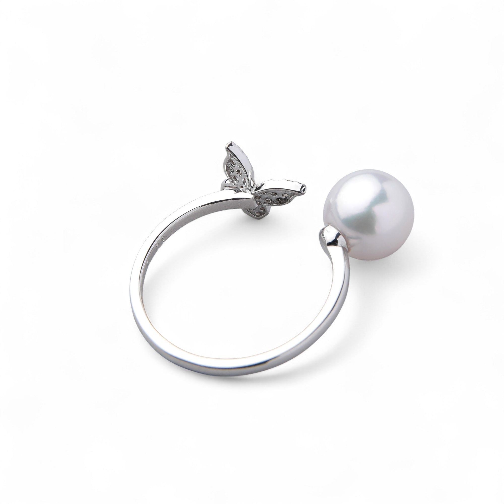 petit amie Akoya Pearl Butterfly Ring 7.5–8.0 mm K18WG