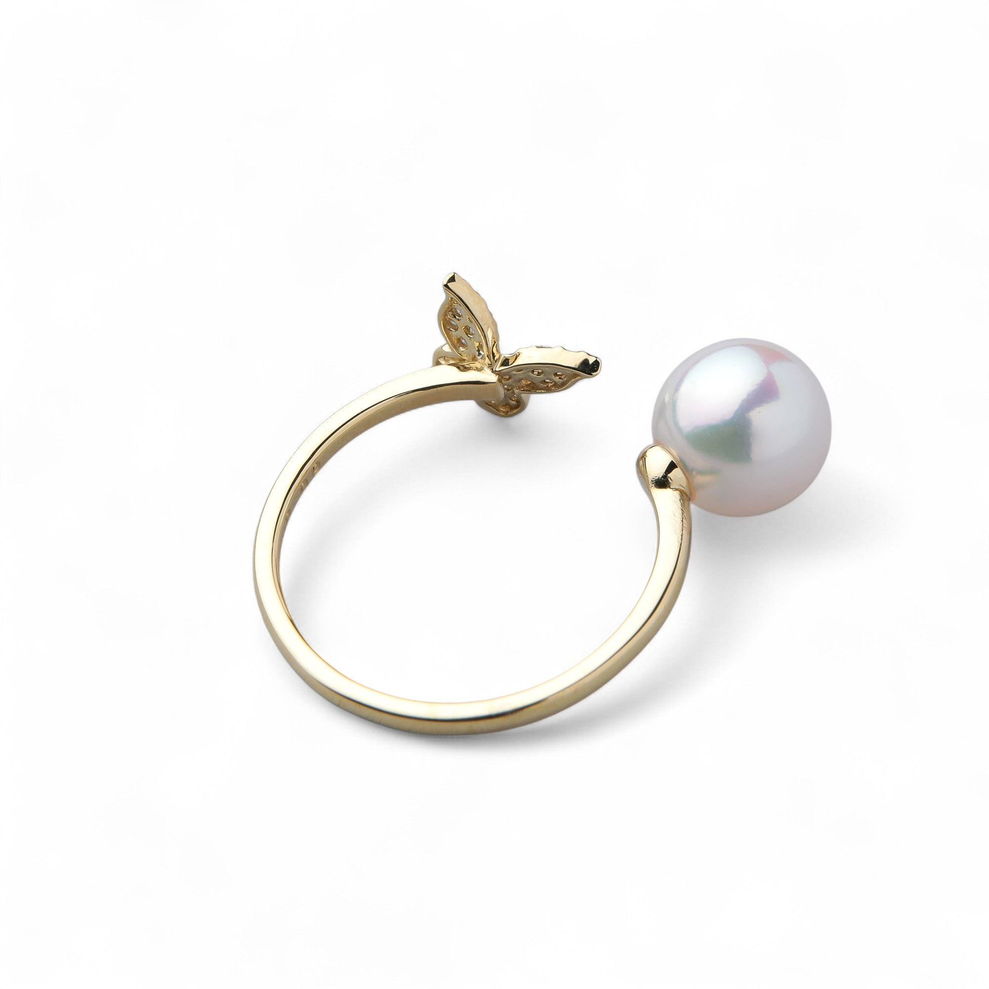 petit amie Akoya Pearl Butterfly Ring 7.5–8.0 mm K18YG