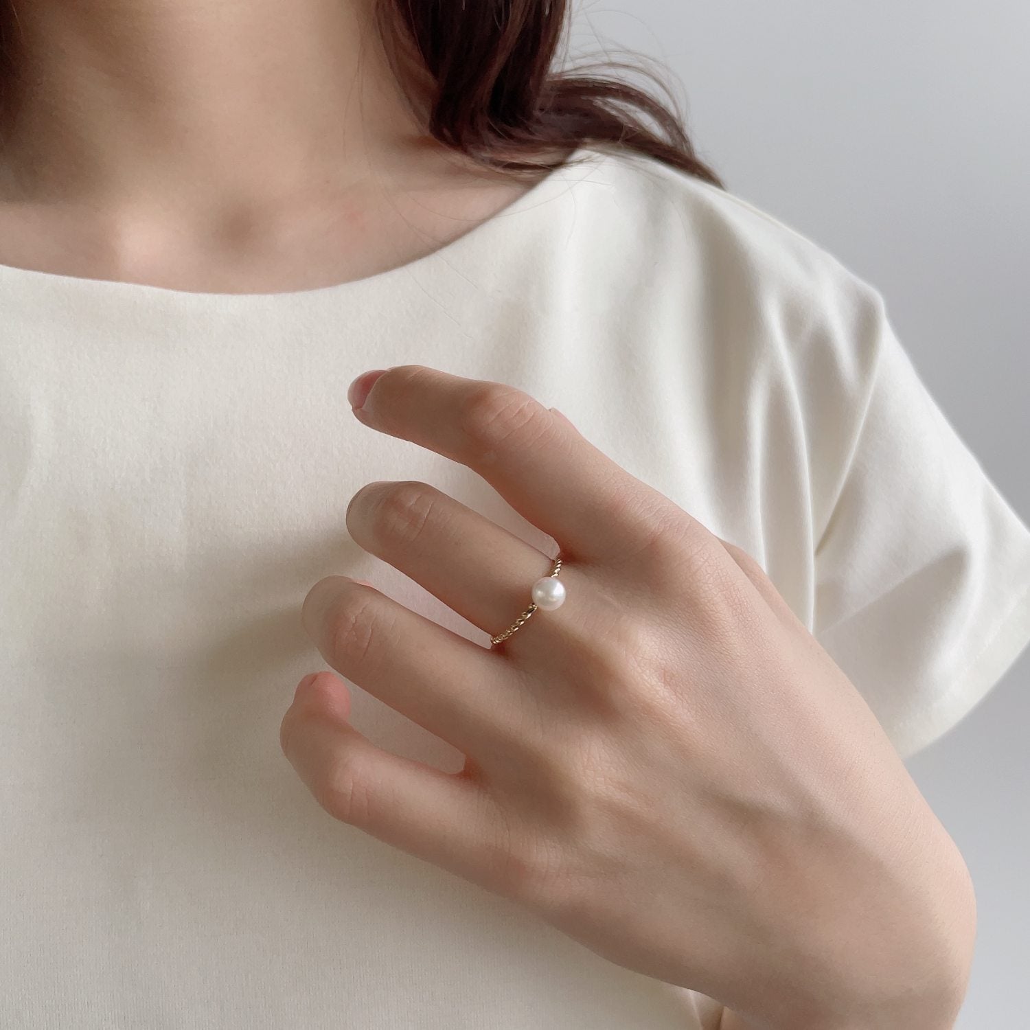 enSTYLE Akoya Pearl Ring 5.5-6.0mm K18 Yellow Gold