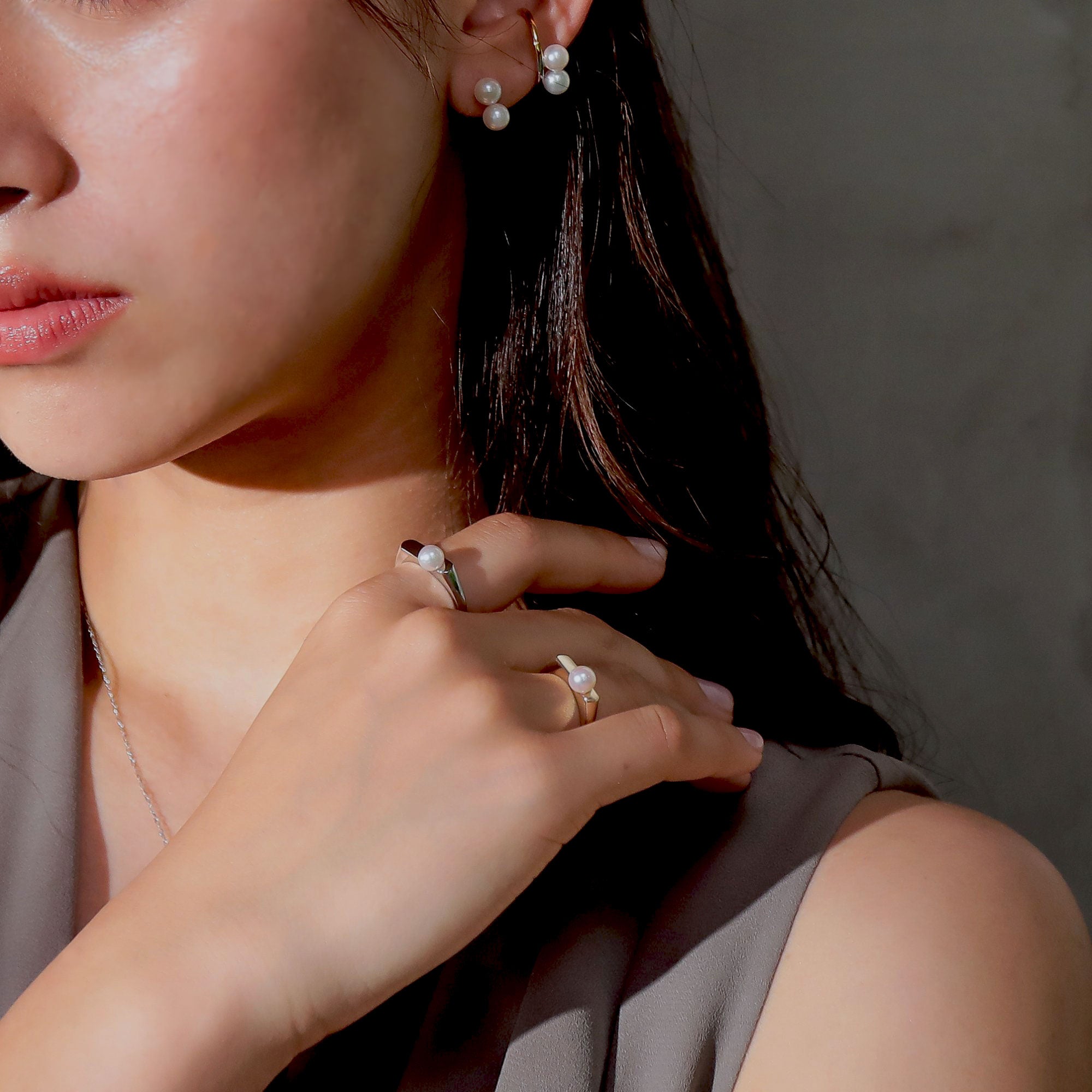 Carina Akoya Pearl Signet Ring 5.5-6.0mm K10 White Gold