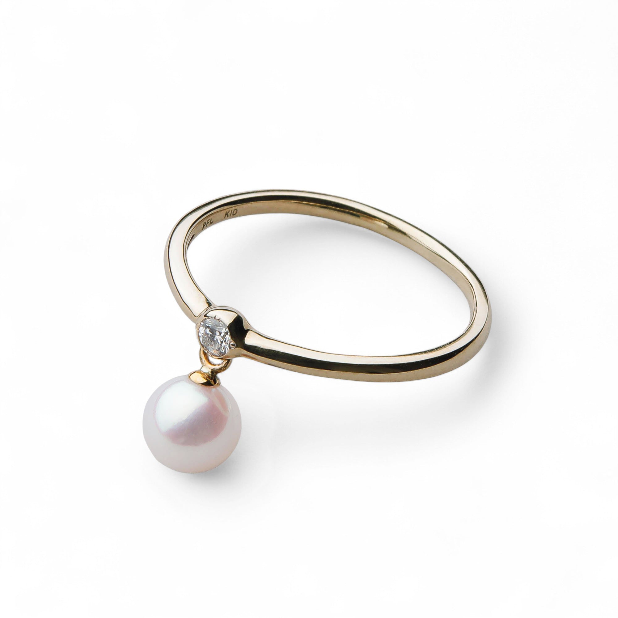 Carina Akoya Pearl Charm Ring 5.5-6.0mm K10 Yellow Gold