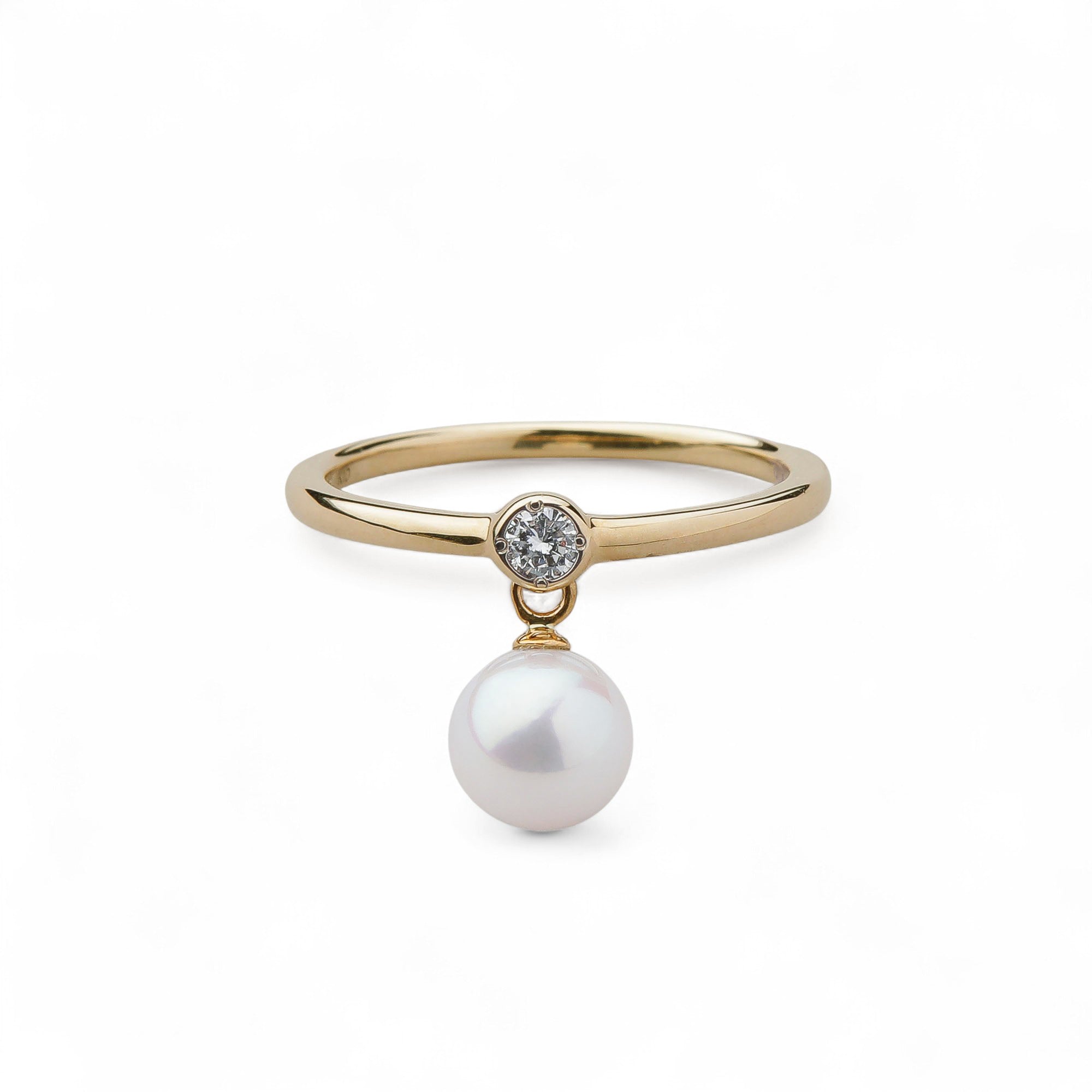 Carina Akoya Pearl Charm Ring 5.5-6.0mm K10 Yellow Gold