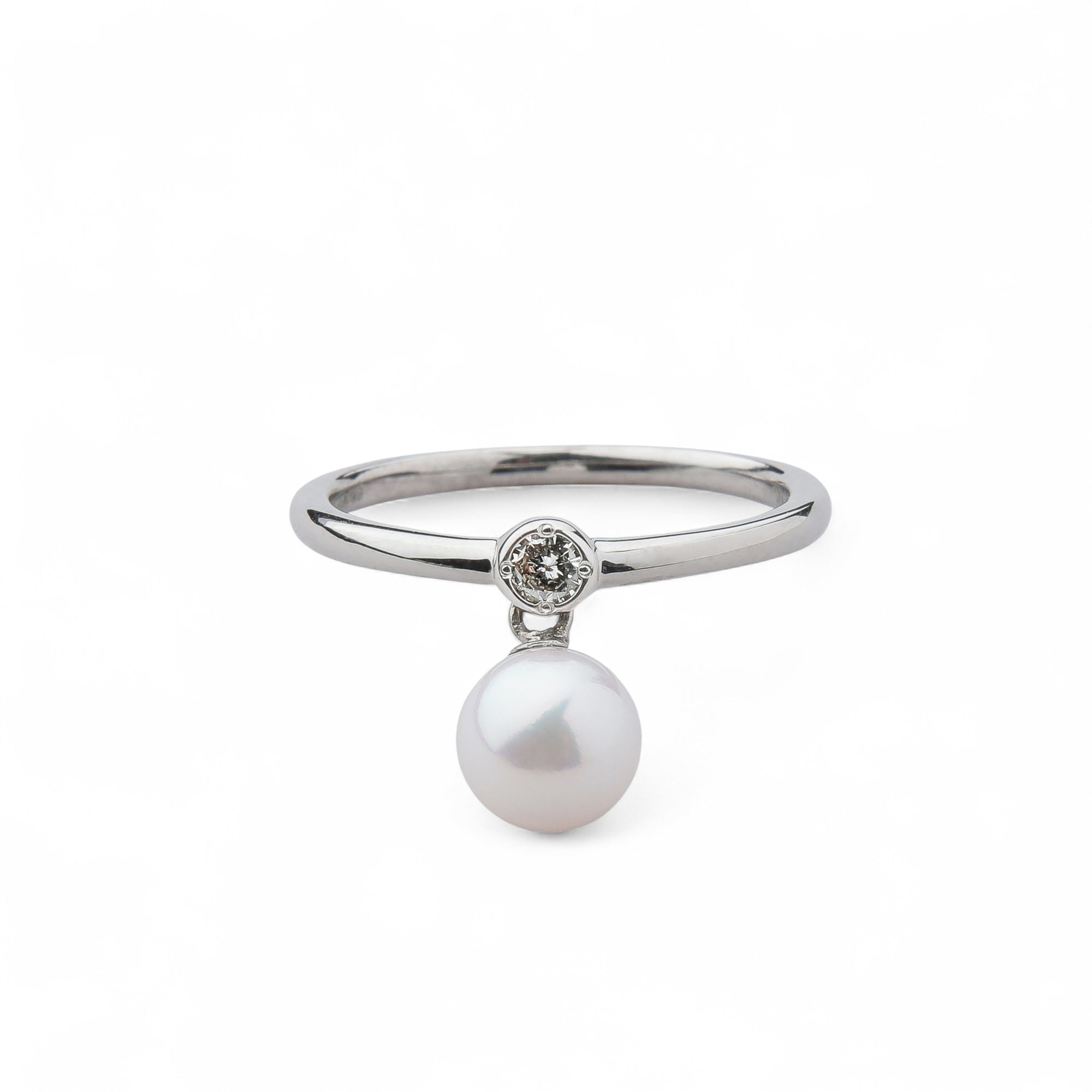 Carina Akoya Pearl Charm Ring 5.5-6.0mm K10 White Gold