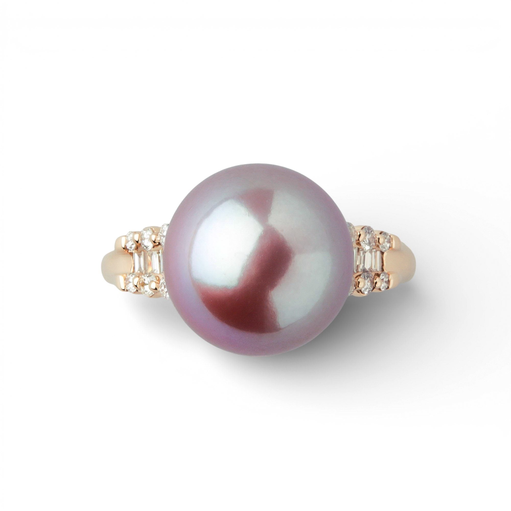 Mauvette Freshwater Pearl Ring 11mm K18YG Kingfisher Certificate