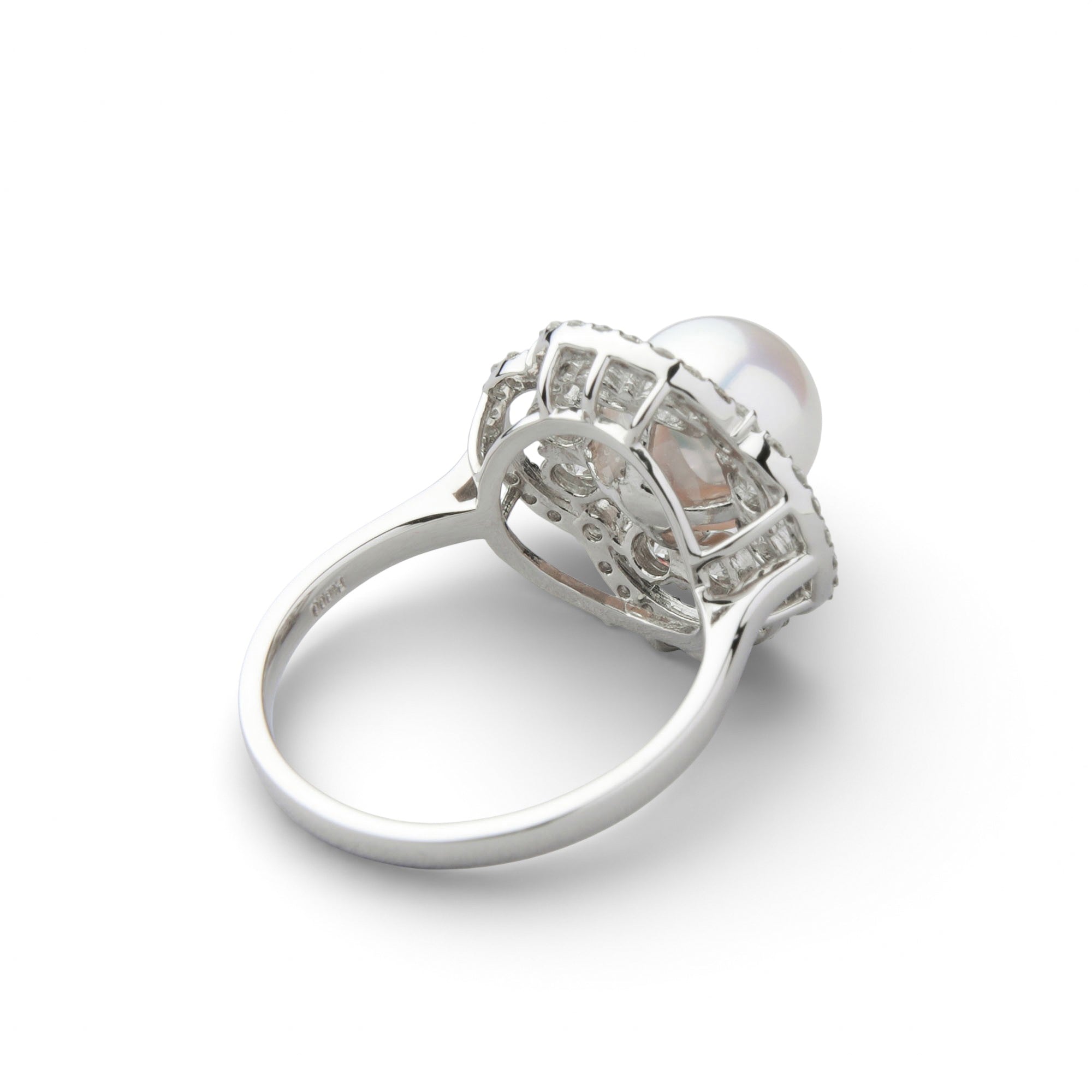 Aurora HANADAMA Akoya珍珠鑽石戒指 8.0–8.5mm PT900 -頂級品質-