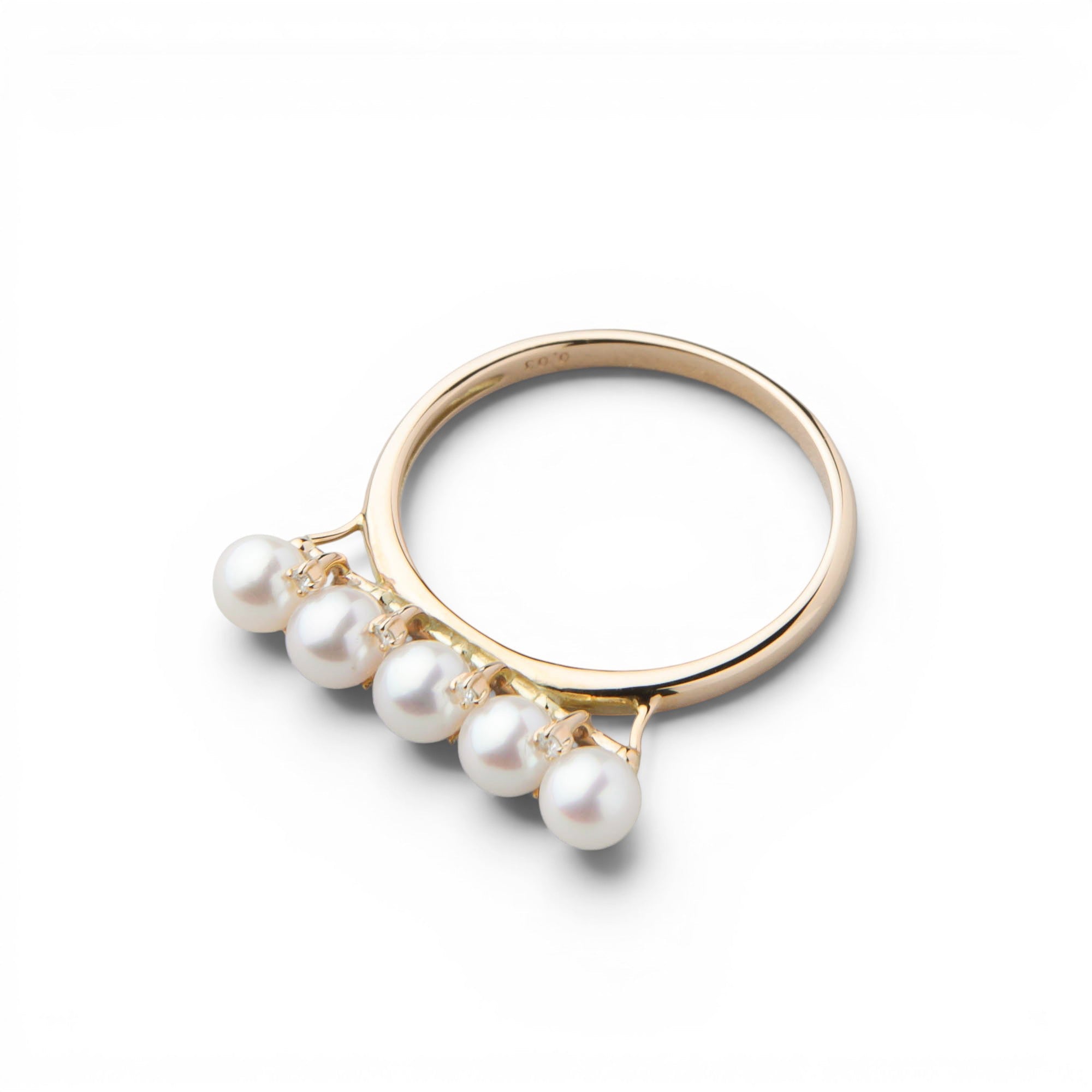 Carina Akoya Pearl 5-Pearl Ring 3.5-4.0mm K18YG