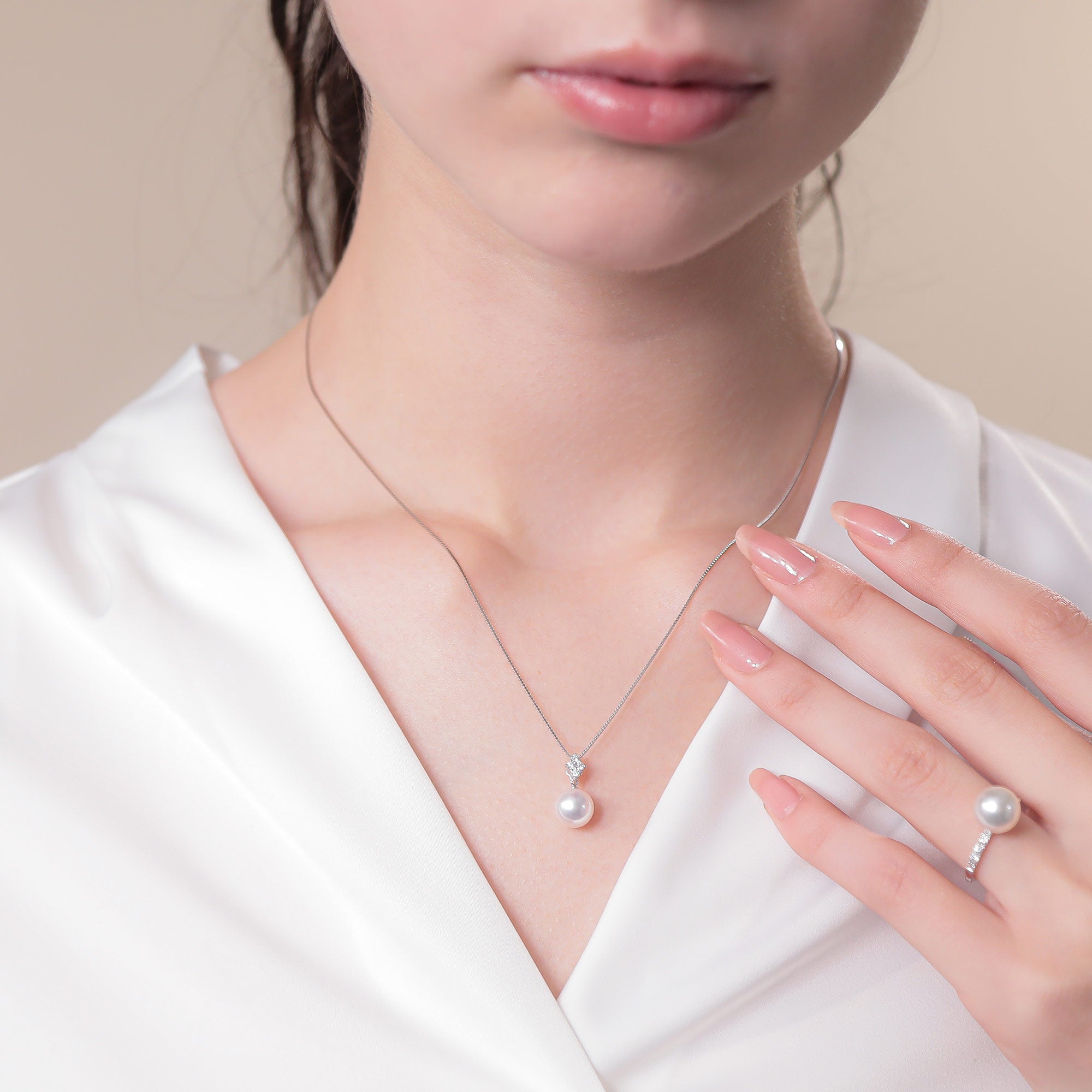 HANADAMA Akoya Pearl Pendant 8.0-8.5mm PT900/850 -Premium-