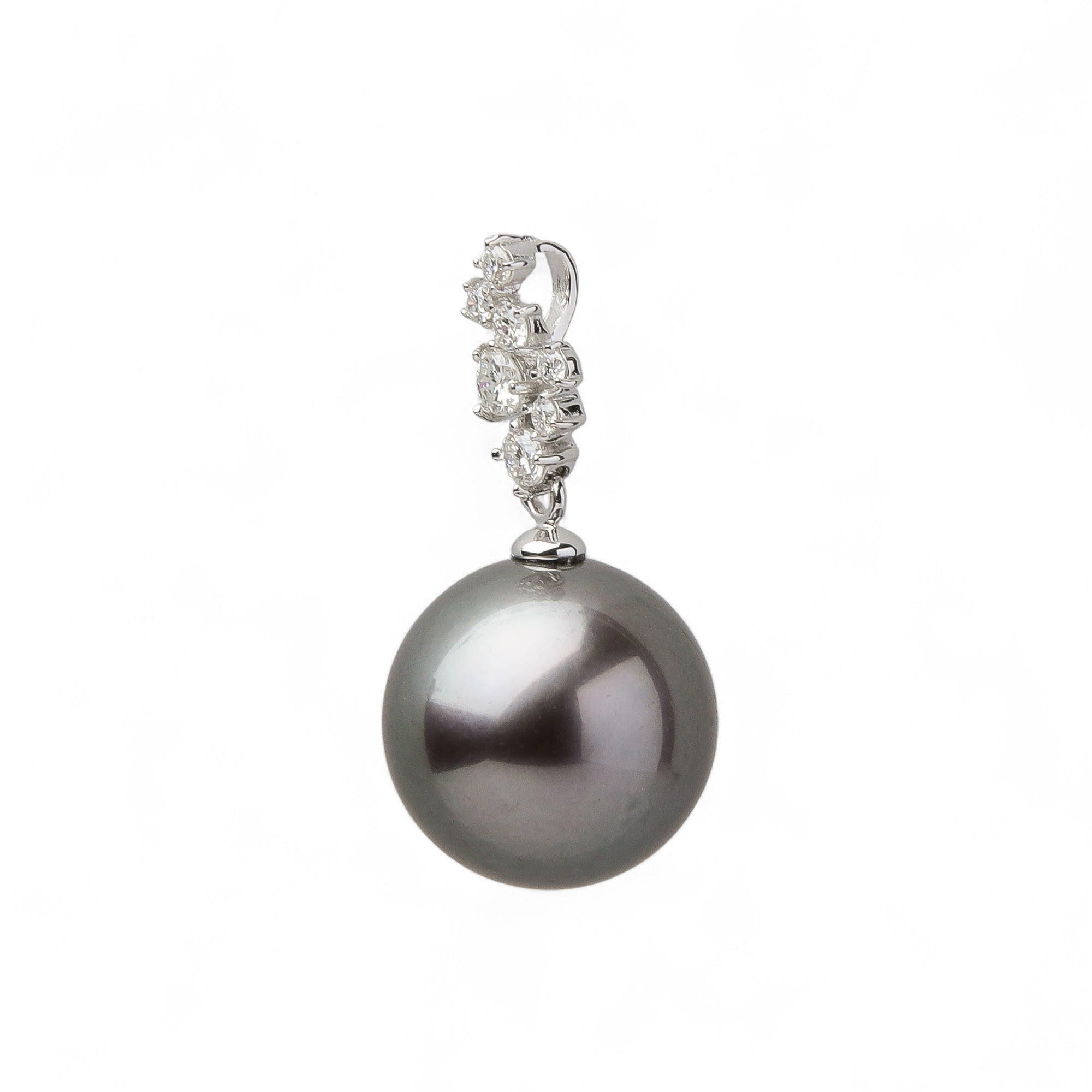 Tahitian+ Tahitian Black Pearl Pendant Top 11mmUP K18WG