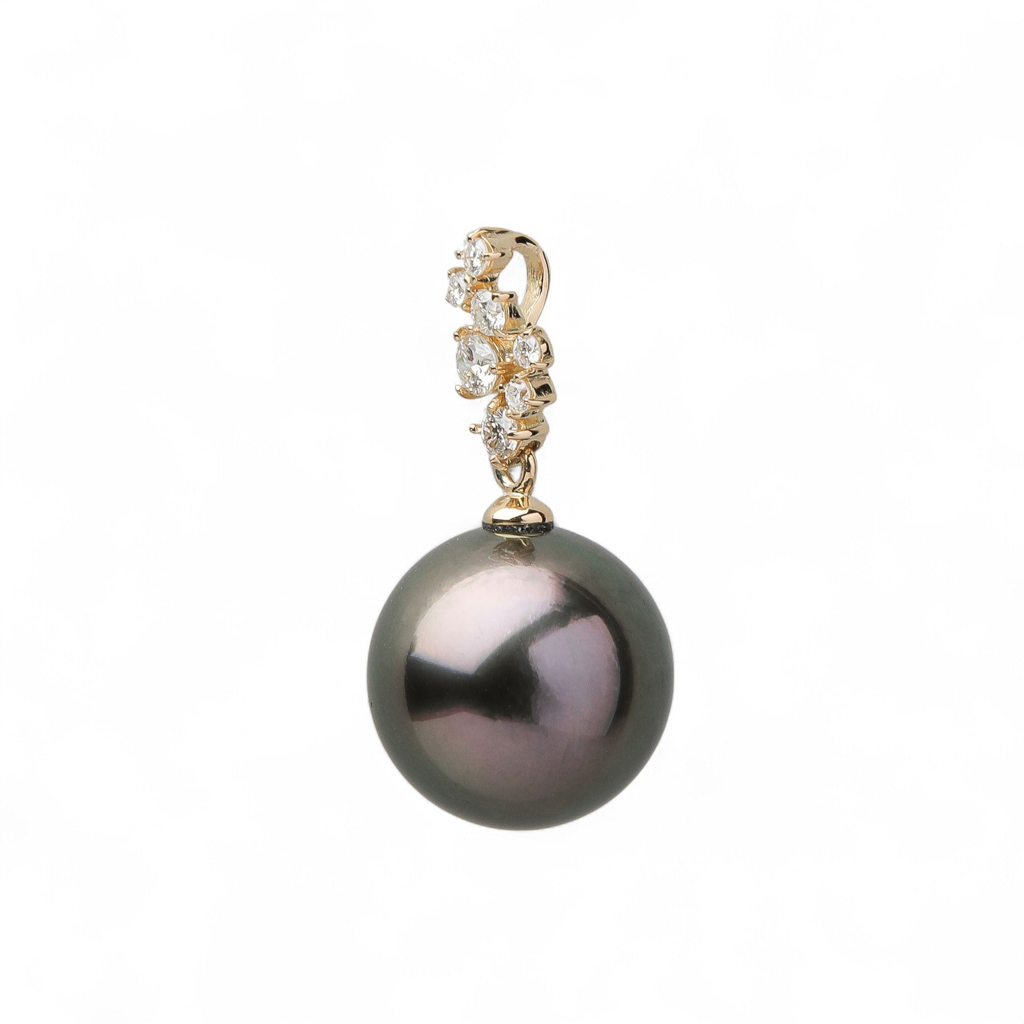 Tahitian+ Tahitian Black Pearl Pendant Top 11mmUP K18YG