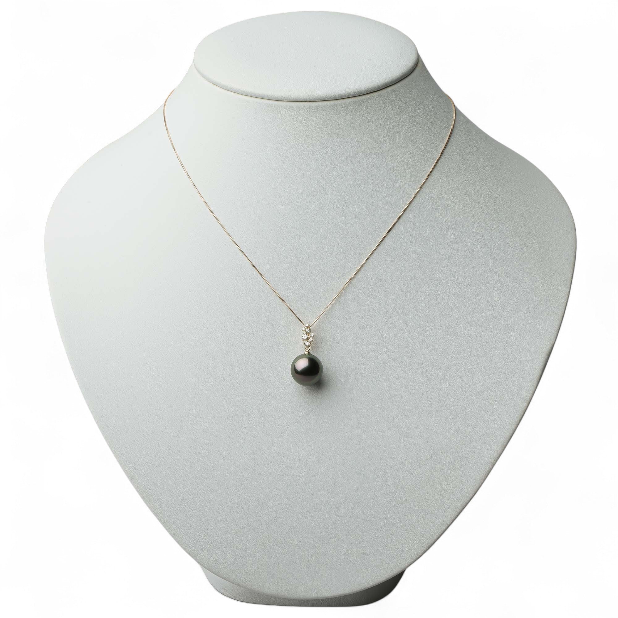 大溪地+大溪地黑珍珠吊坠顶部 11 毫米向上 K18YG