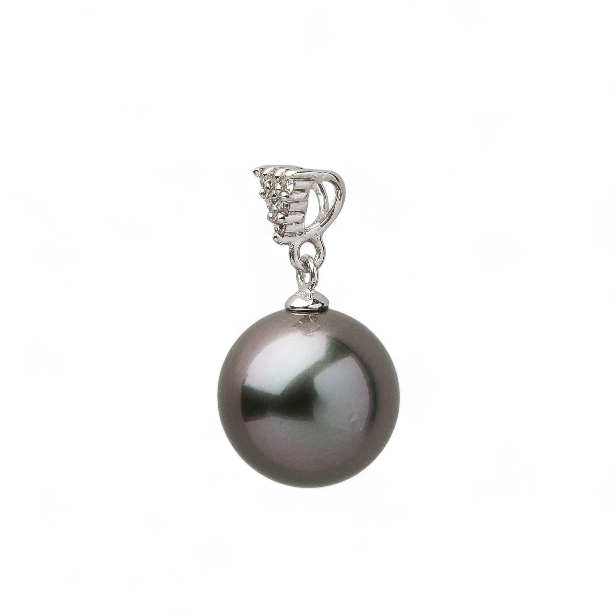 Tahitian+ Tahitian Black Pearl Pendant Top 11mmUP K18WG