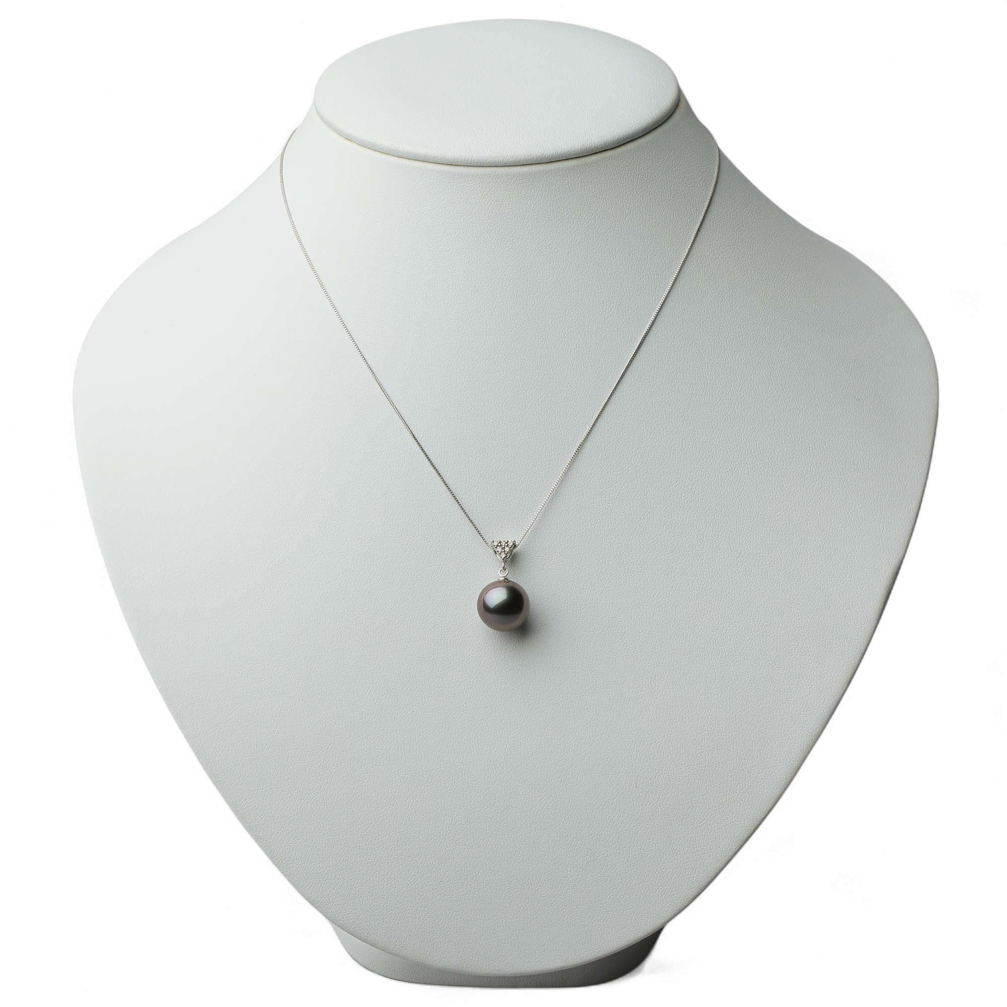 Tahitian+ Tahitian Black Pearl Pendant Top 11mmUP K18WG