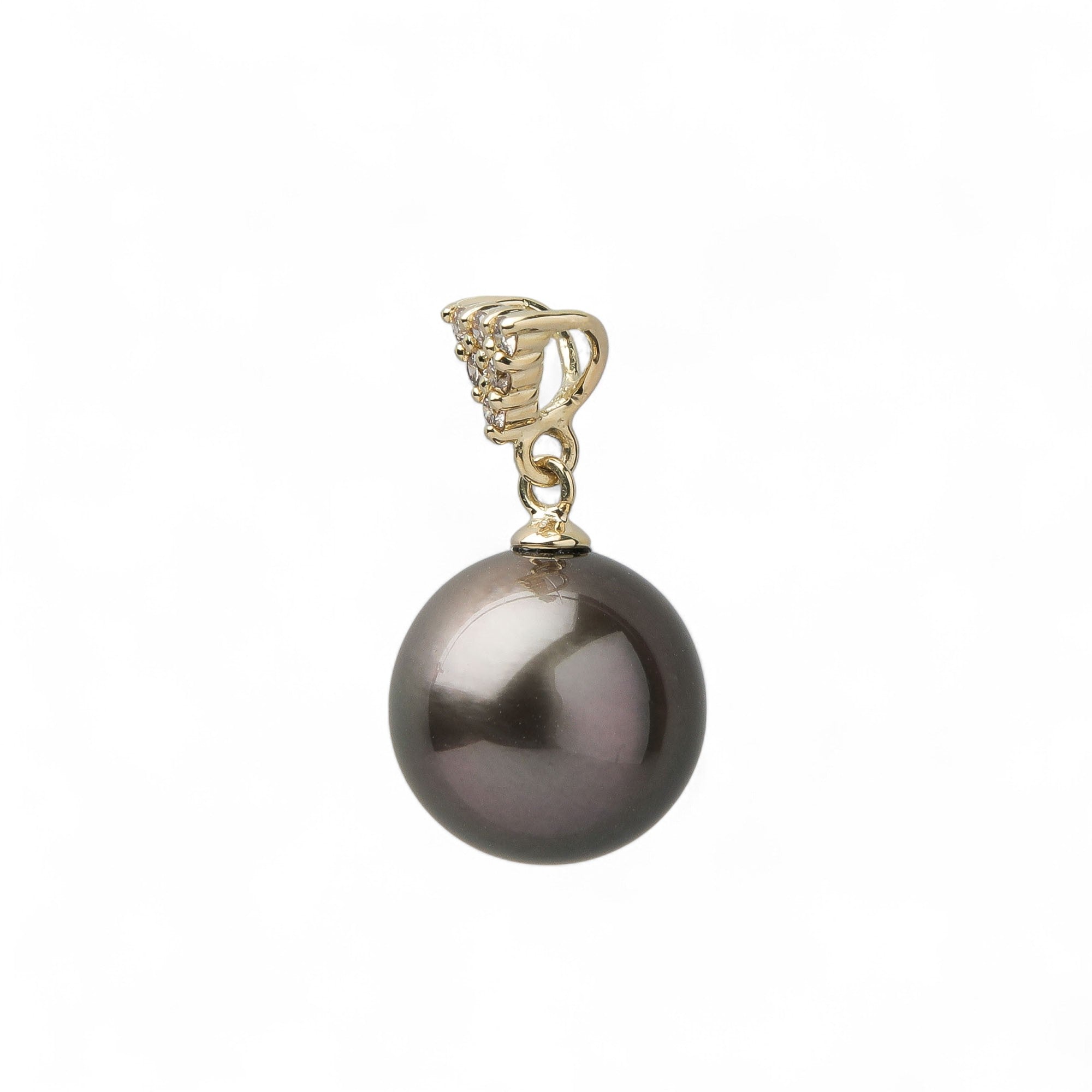 Tahitian+ Tahitian Black Pearl Pendant Top 11mmUP K18YG