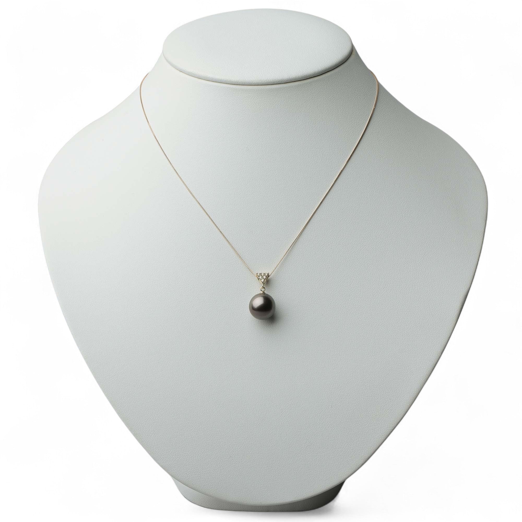 Tahitian+ Tahitian Black Pearl Pendant Top 11mmUP K18YG