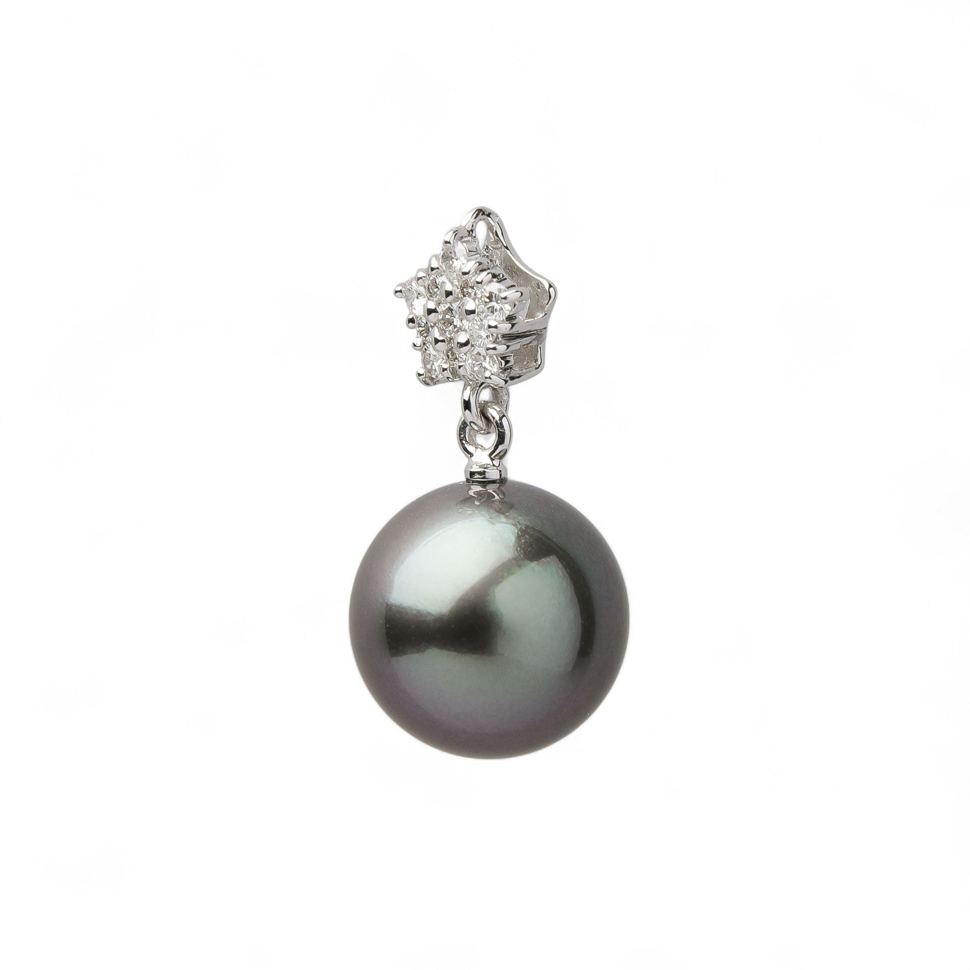 Tahitian+ Tahitian Black Pearl Pendant Top 11mmUP K18WG