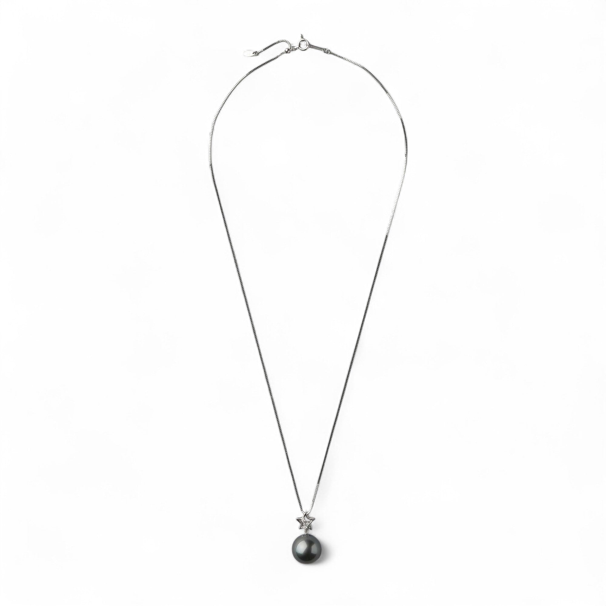 Tahitian+ Tahitian Black Pearl Pendant 11mmUP K18WG Star
