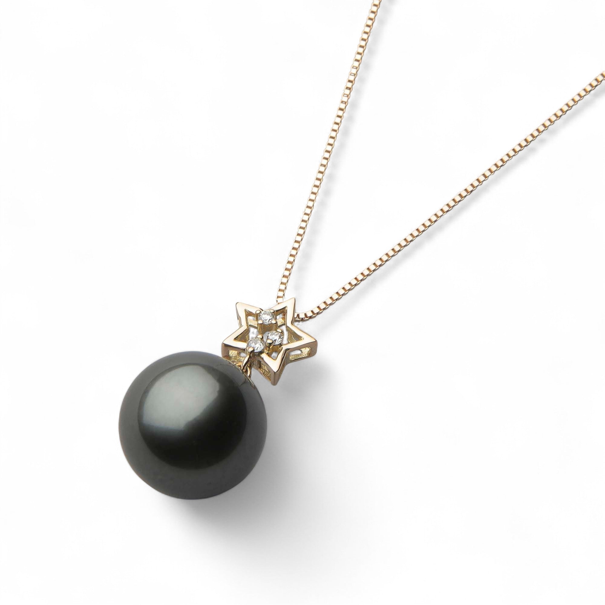Tahitian+ Tahitian Black Pearl Pendant 11mmUP K18YG Star