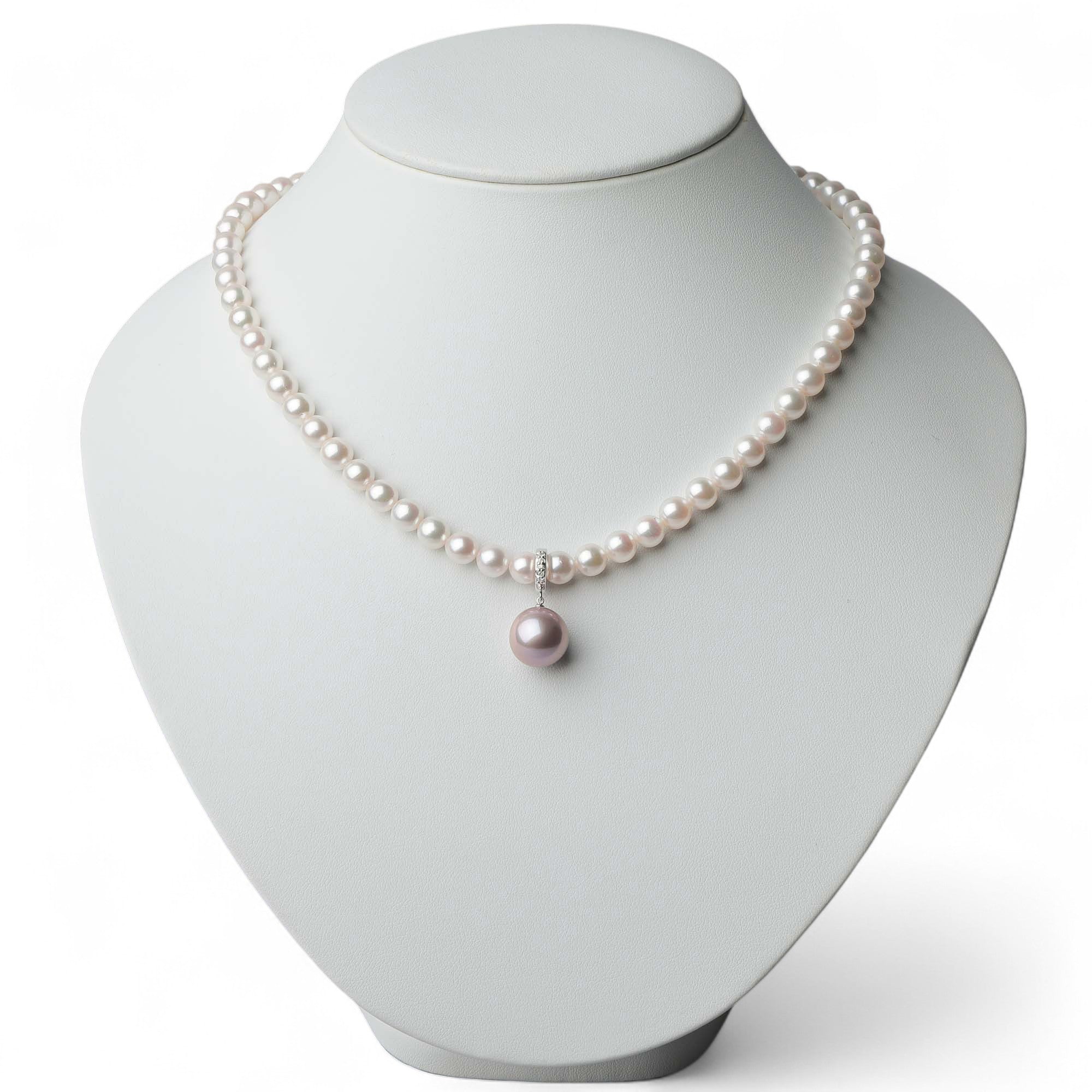 Mauvette Freshwater Pearl Clicker / Pendant Top 12mmUP K18WG