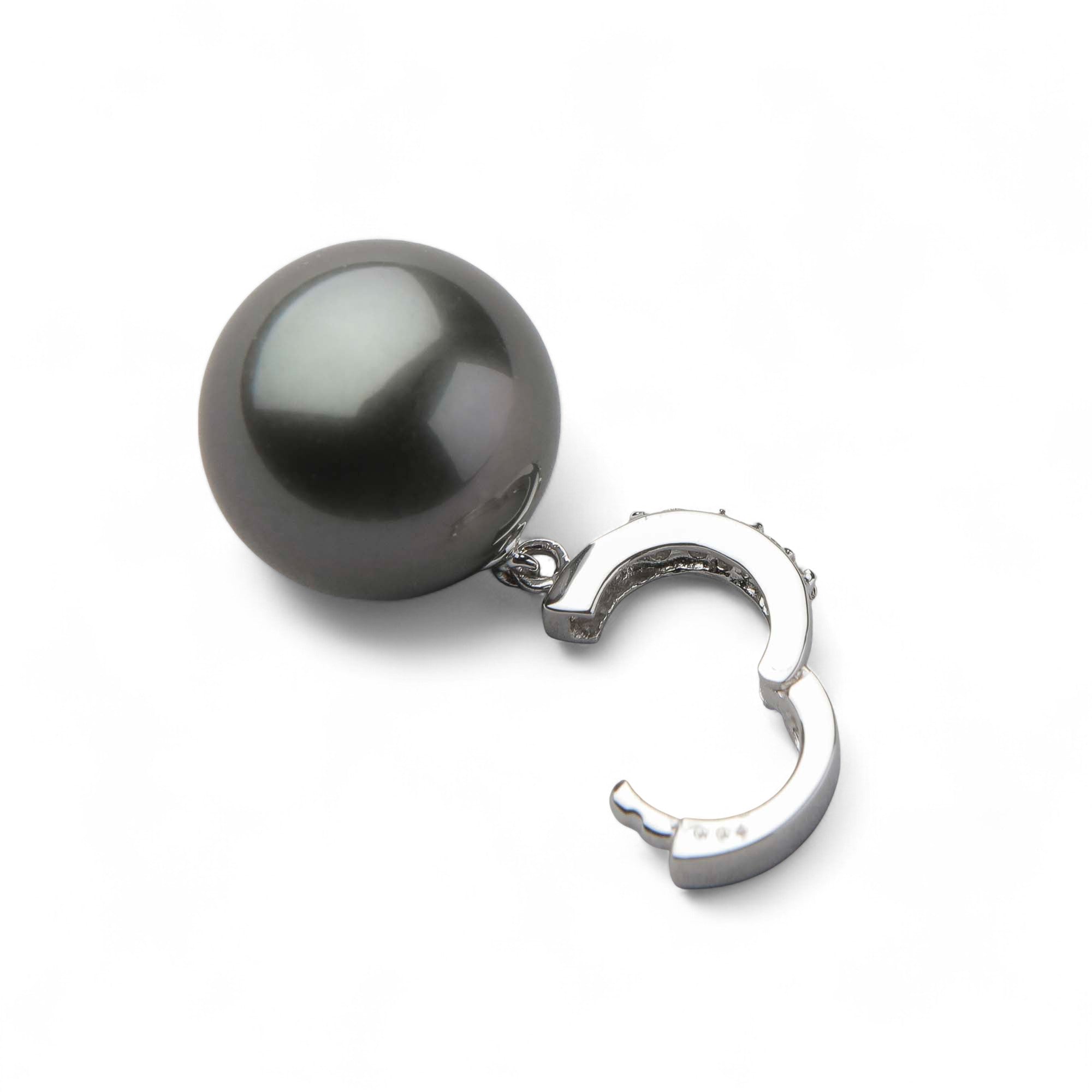 Tahitian+ Tahitian Black Pearl Clicker/Pendant Top 12mmUP K18WG