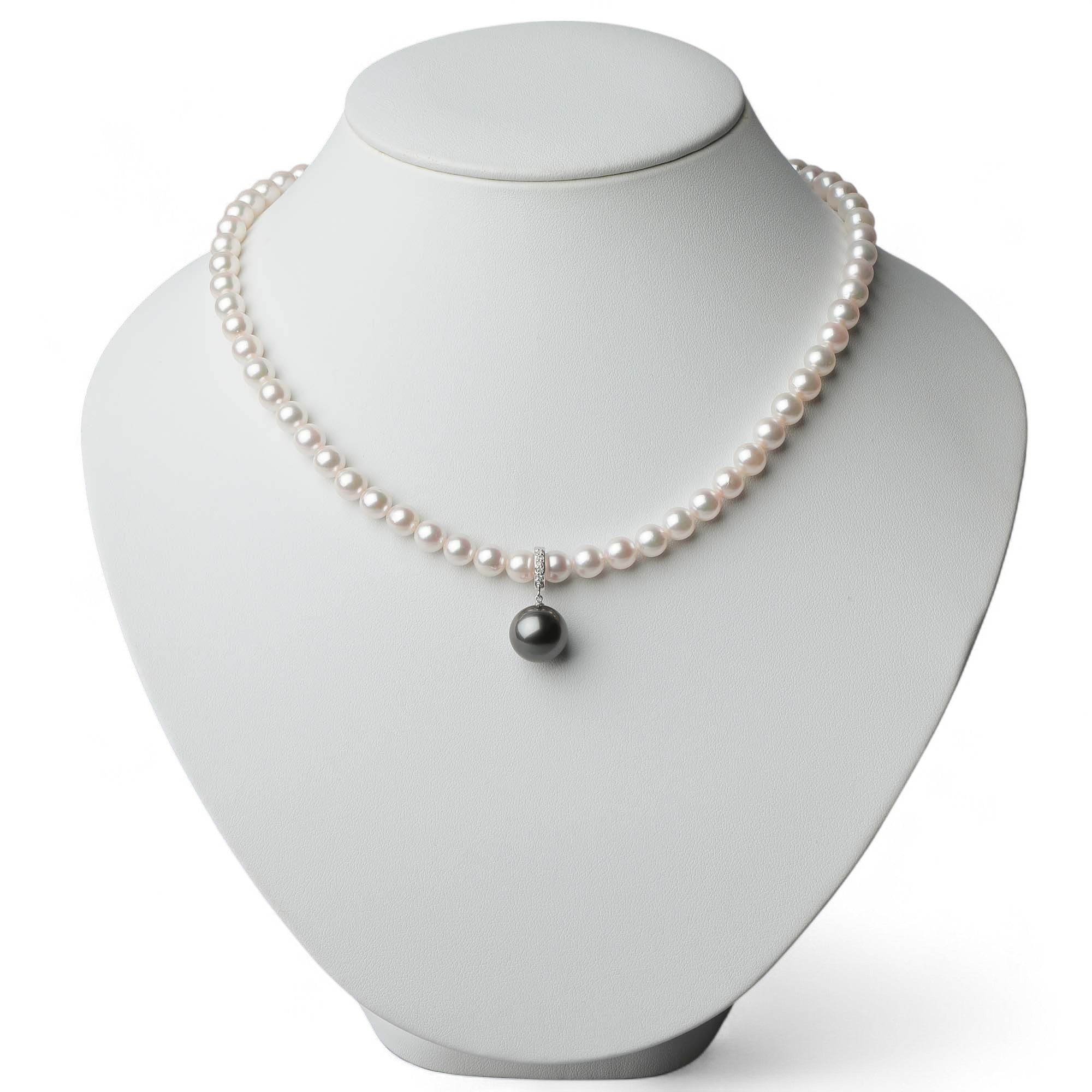 Tahitian+ Tahitian Black Pearl Clicker/Pendant Top 12mmUP K18WG