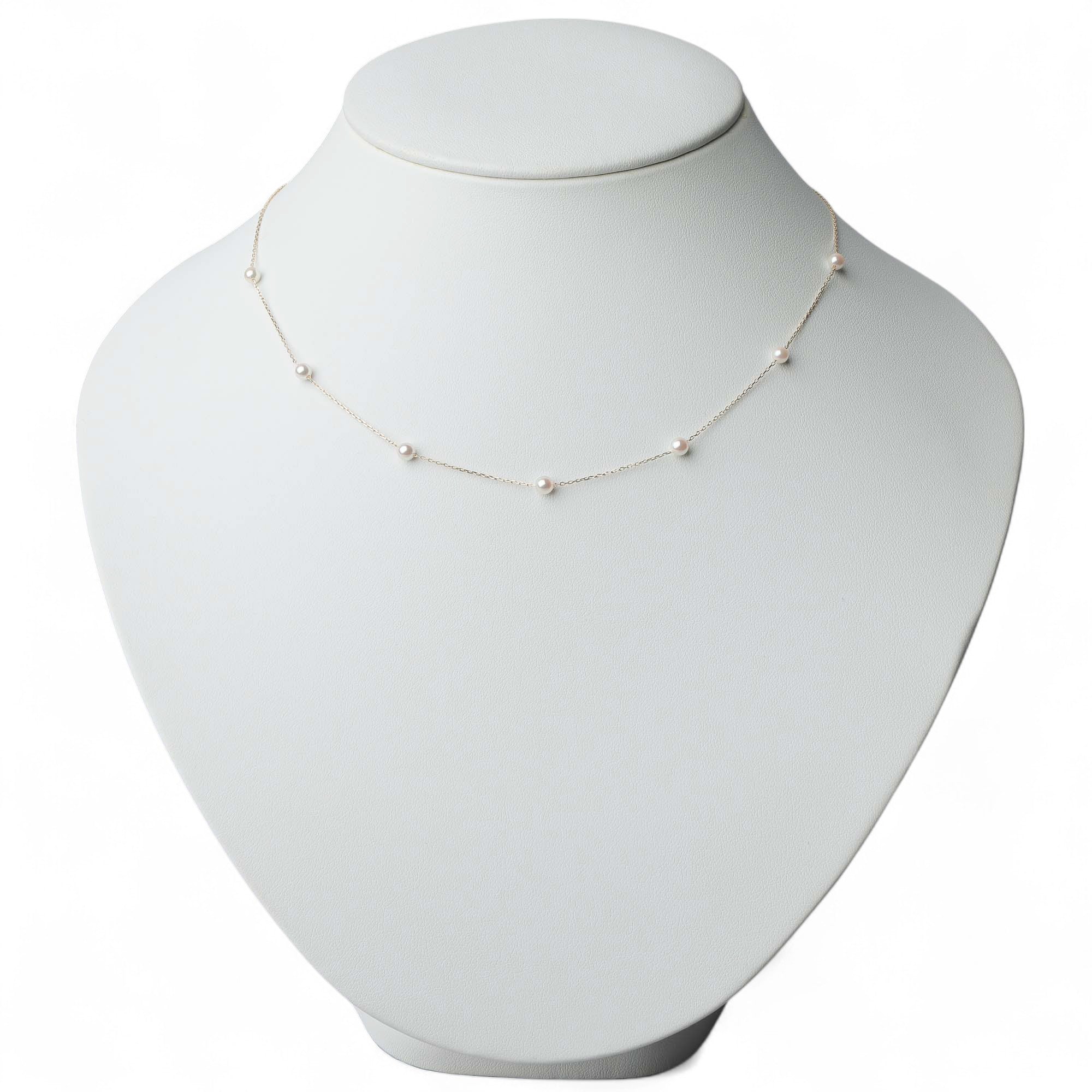 enSTYLE 日本阿古屋珍珠项链 3.5-4.0 毫米 K18YG