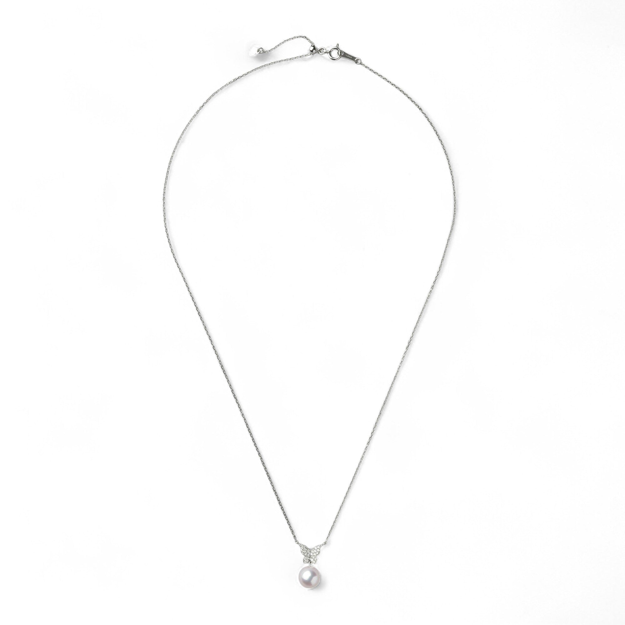 petit amie Akoya Pearl Butterfly Pendant 7.5-8.0mm K18WG