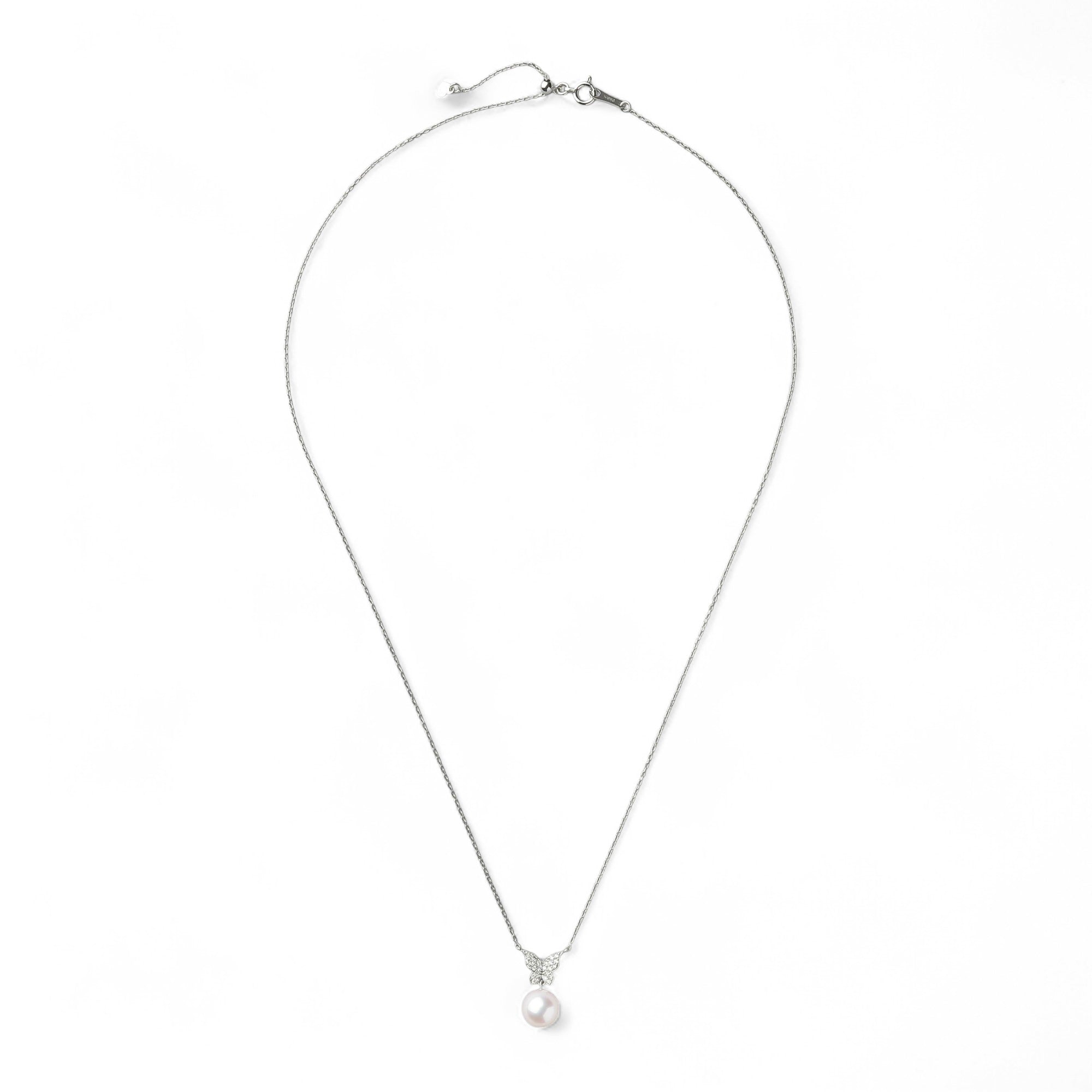 petit amie Akoya Pearl Butterfly Pendant 7.5-8.0mm K18WG