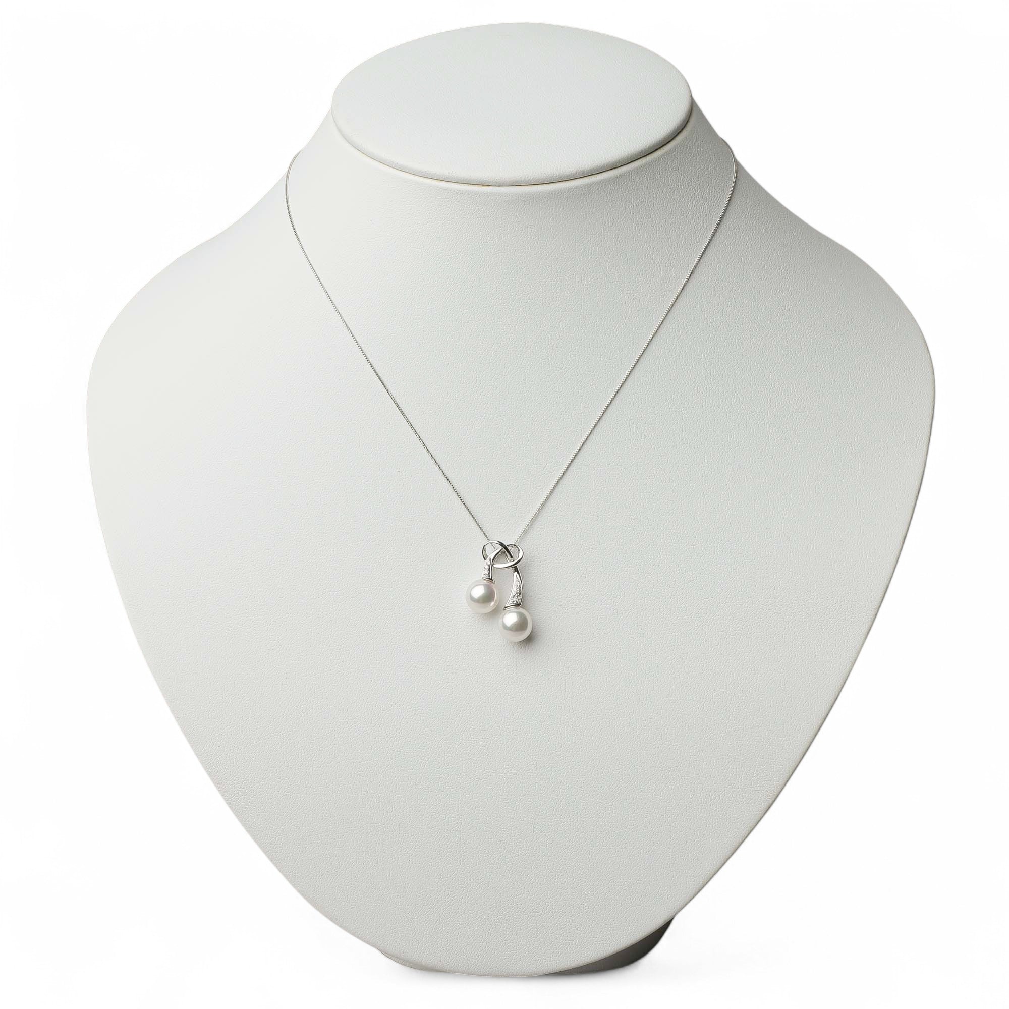 LUXE Akoya Pearl Ribbon Pendant Top 7.5-8.0mm PT900