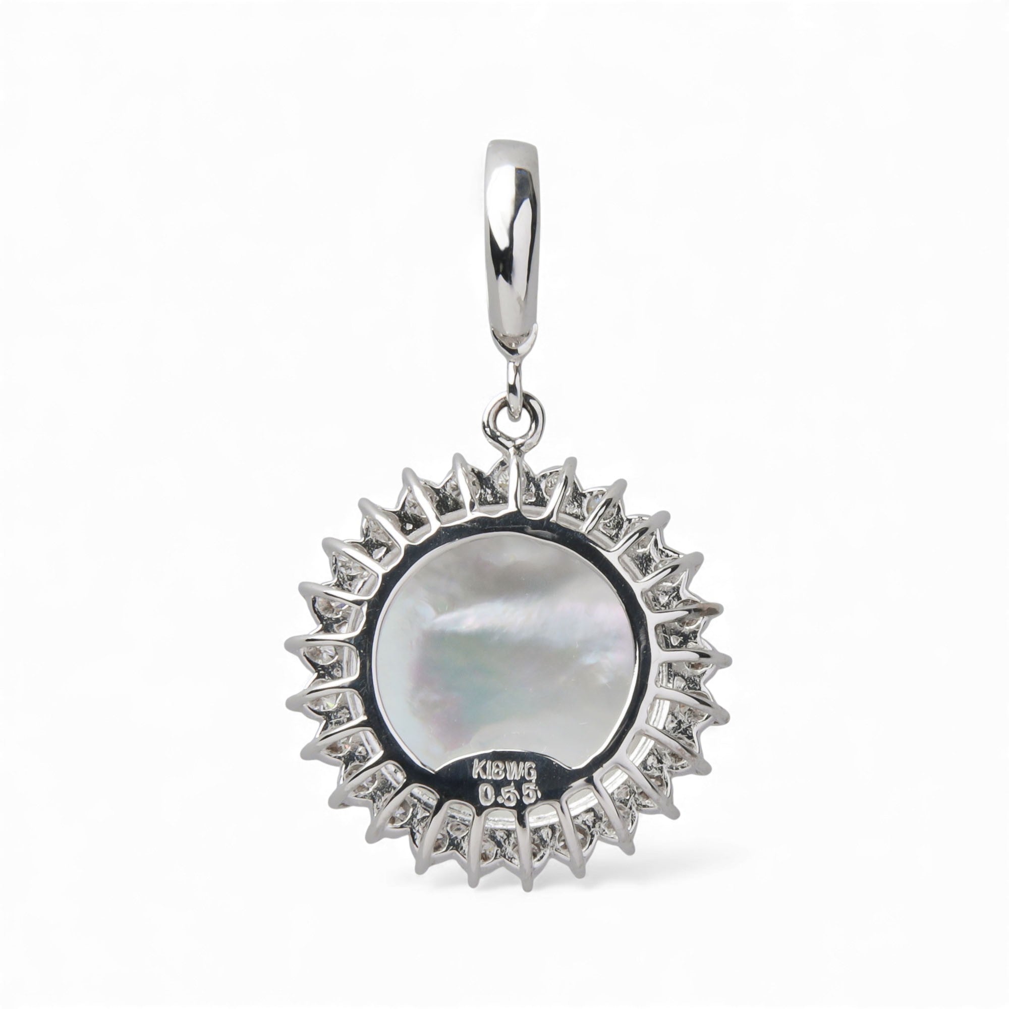 Mabe 珍珠钻石按扣/吊坠顶部 13mm+ K18WG