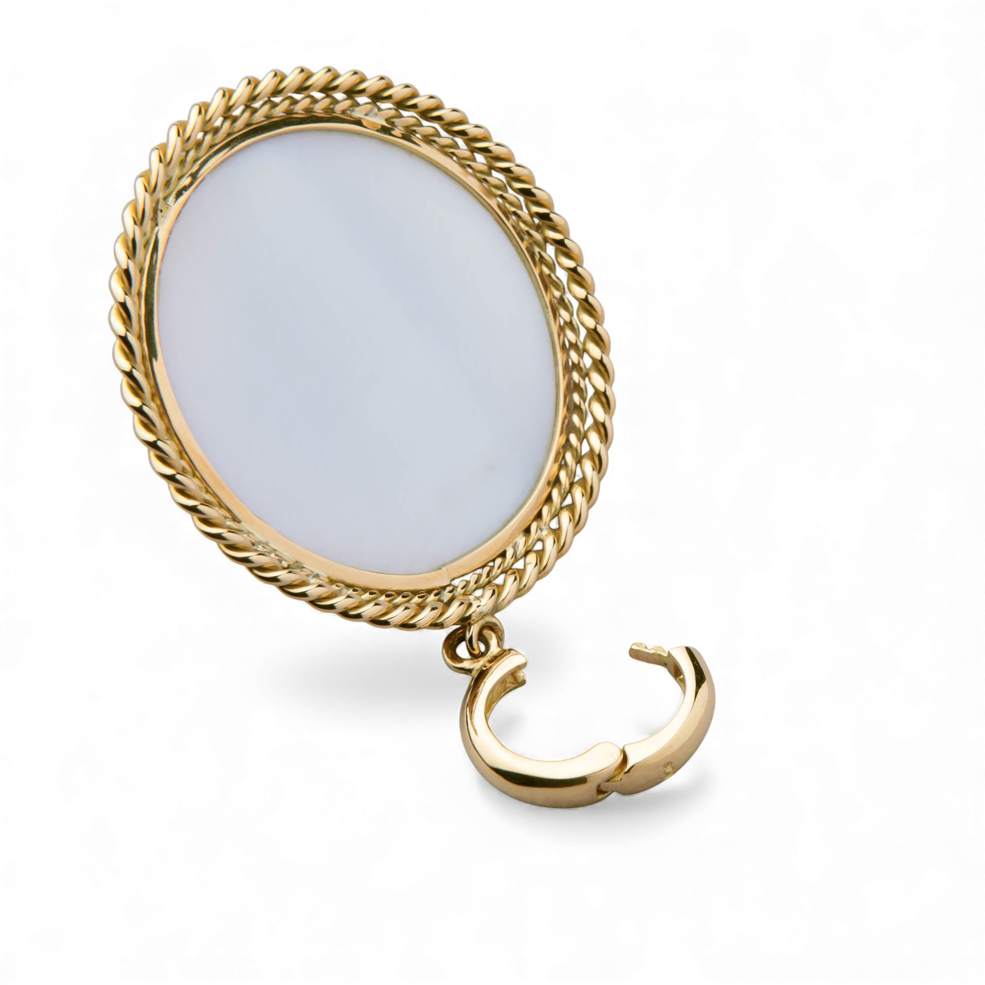 馬貝珍珠(附珍珠層貝殼)按扣/吊墜頂 22mm+ K18YG