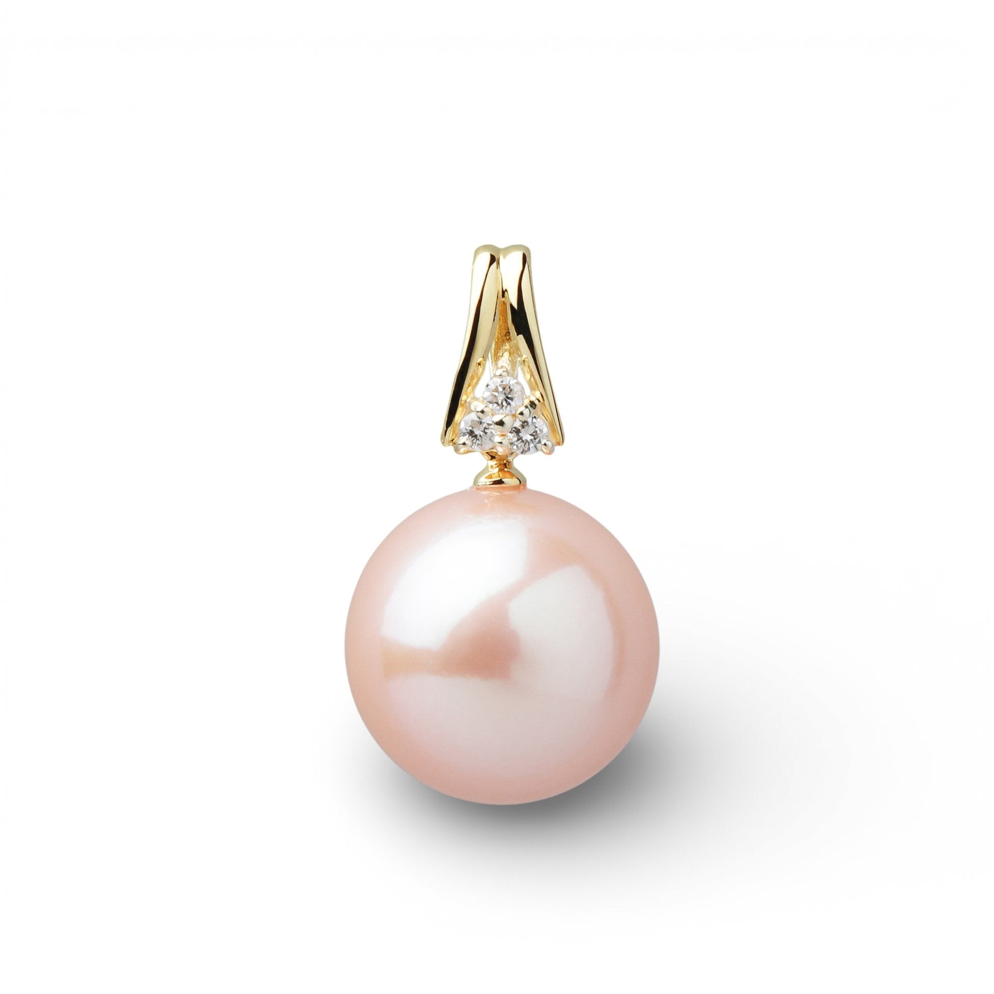 Mauvette Freshwater Pearl Pendant Top 11mmUP K18YG Orange