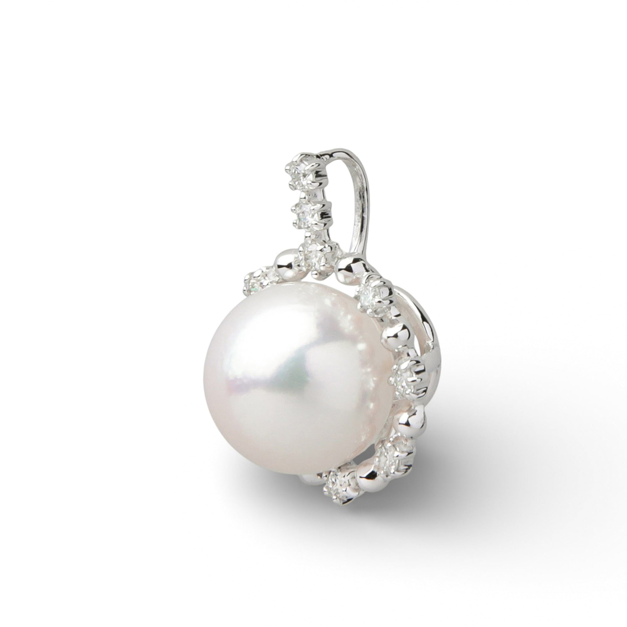 Aurora HANADAMA Akoya珍珠吊墜,7.5–8.0mm,PT900,光環設計