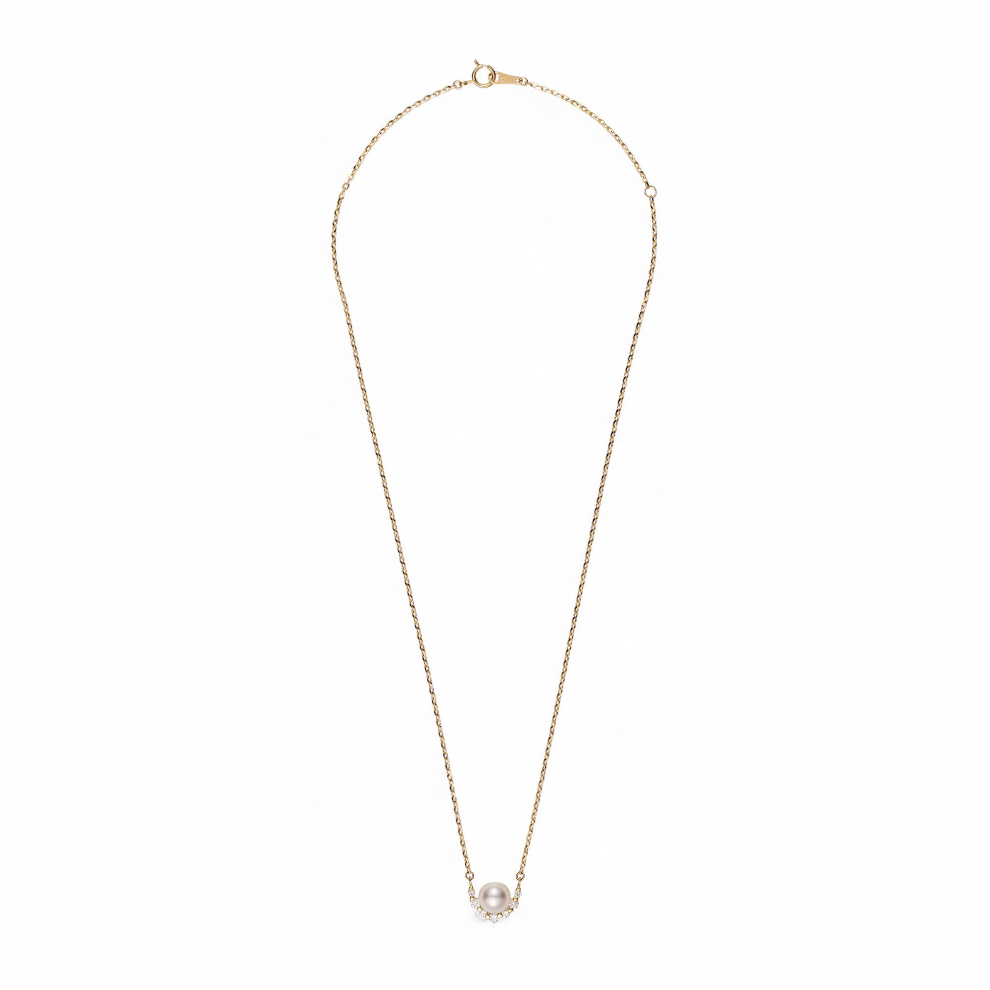 Diamond Halo Pearl Pendant K18YG