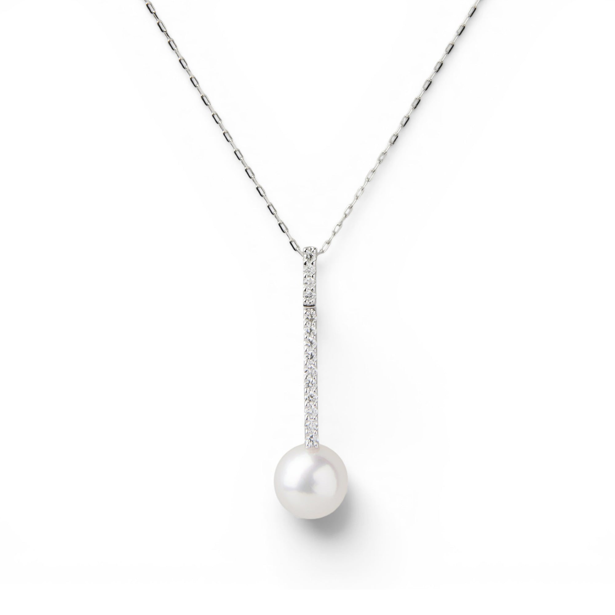 Akoya Pearl Line Pendant 7.0-7.5mm K18YG/PT900