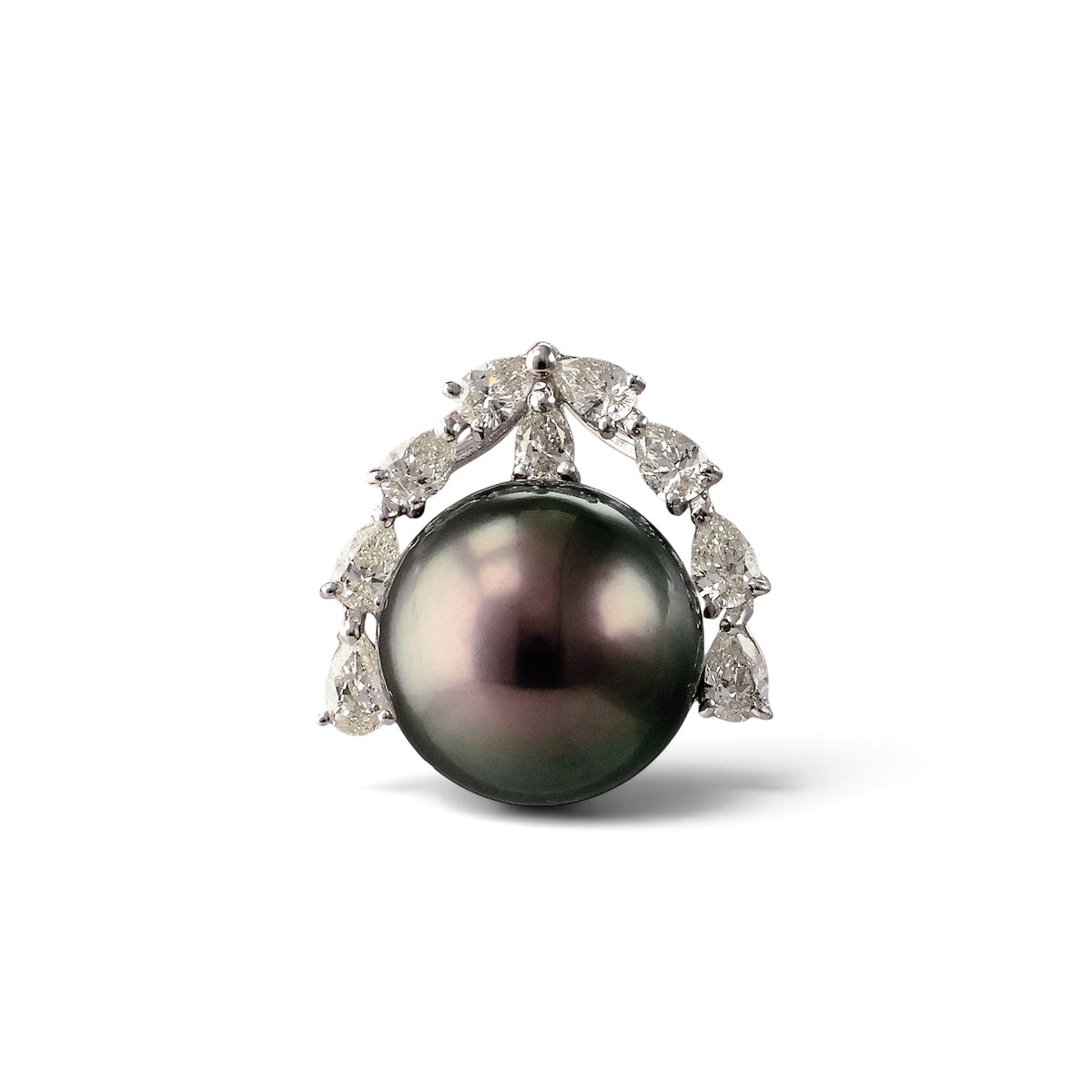 Tahitian Black Pearl Pendant Top 11mmUP PT900